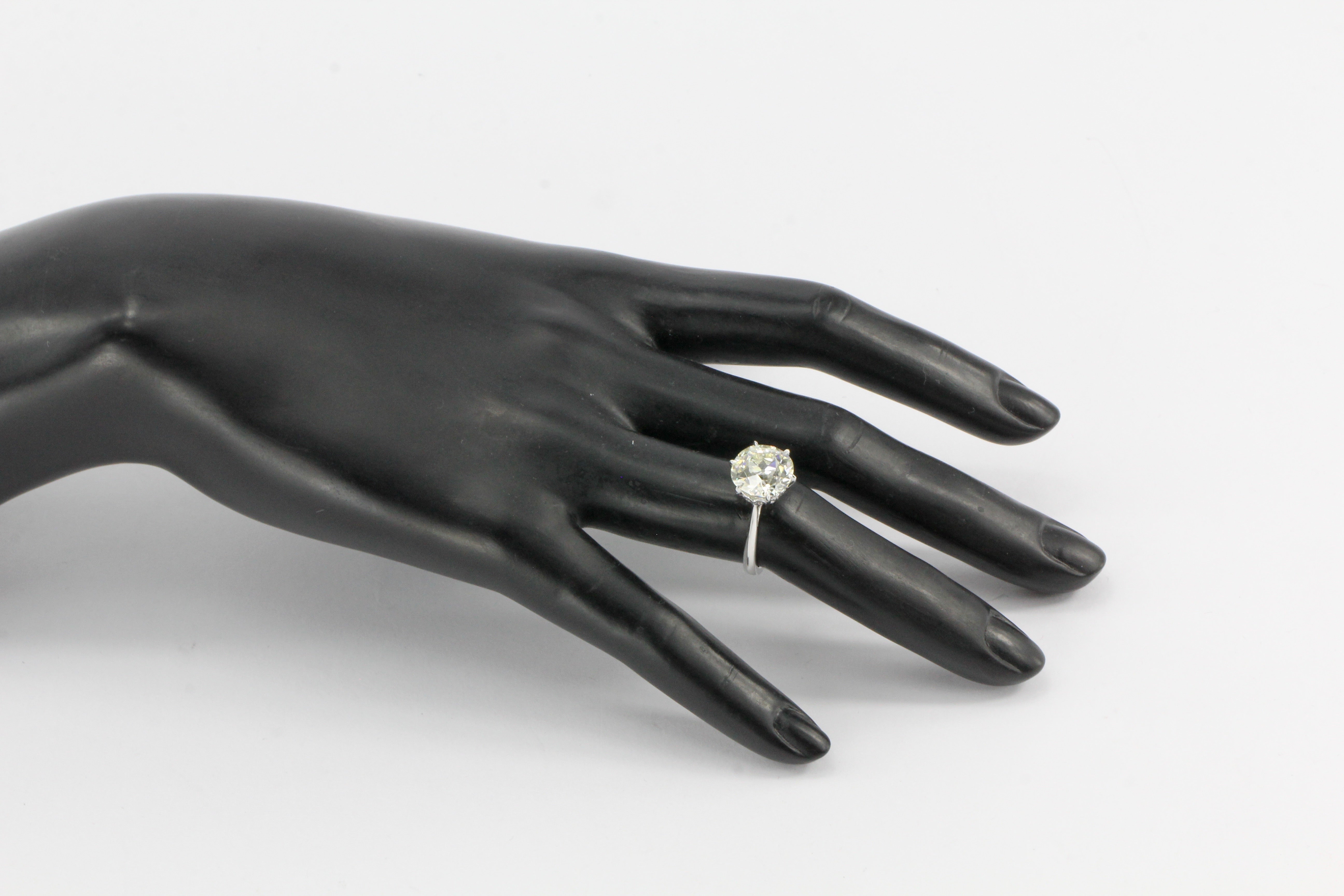 Platinum Old European Cut 4.91 Carat GIA Certified Diamond Ring - Queen May