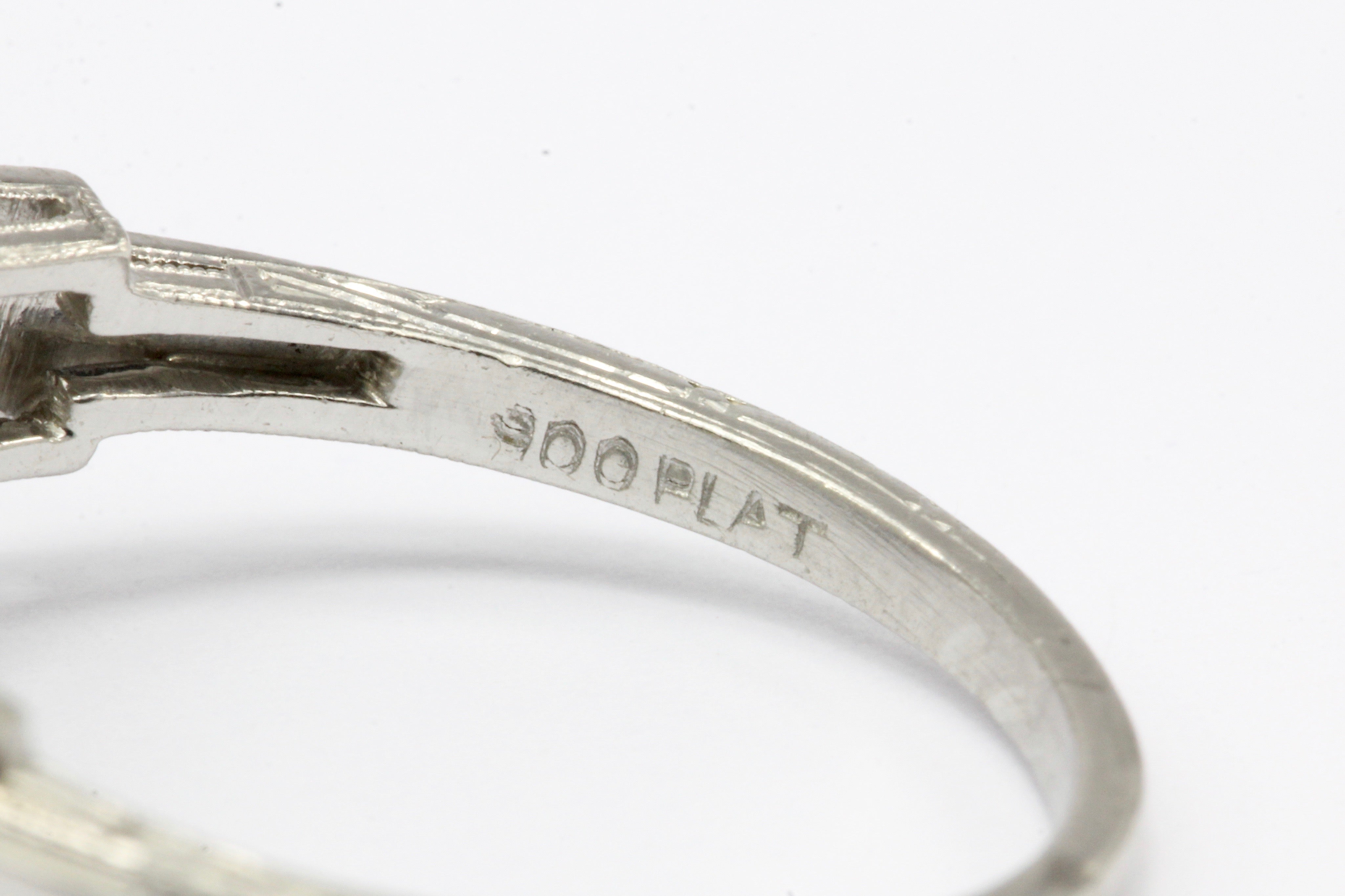 Art Deco Platinum Double Diamond Toi et Moi Ring Size 5.75 - Queen May