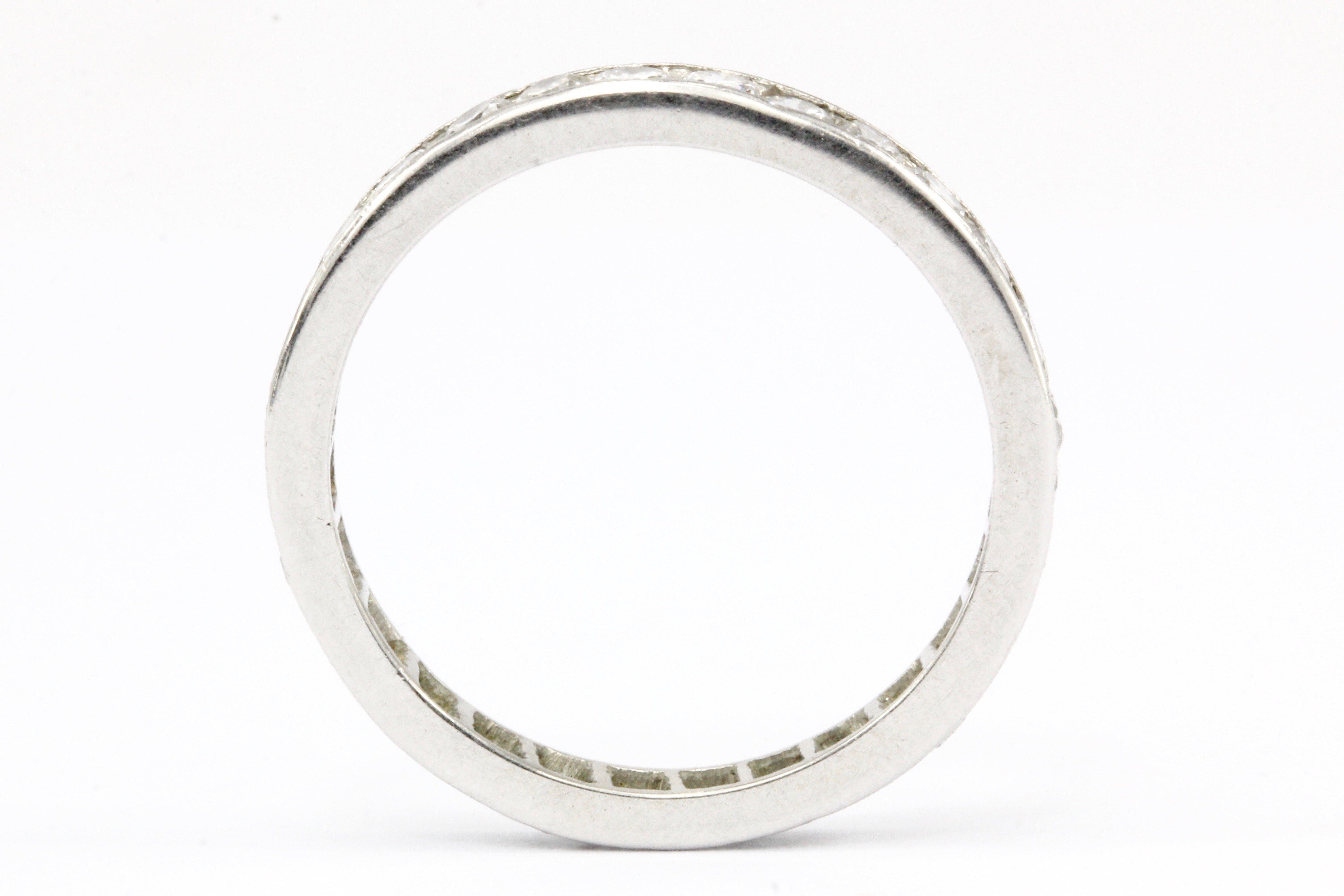 Tiffany & Co Platinum Diamond Eternity Band Size 6.5 Circa 1950s - Queen May