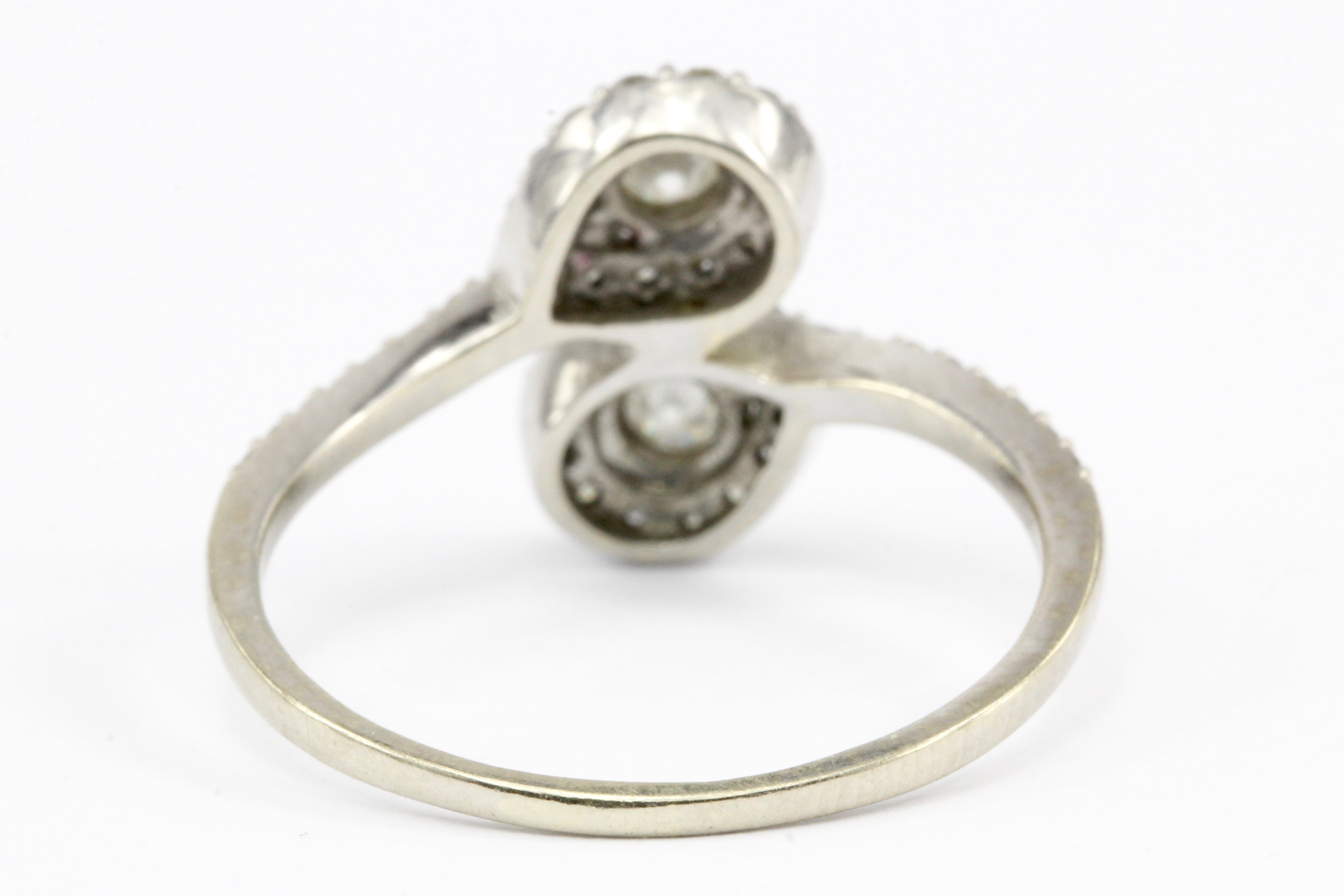 10K White Gold .50 CTW Diamond Bypass Ring Size 8 - Queen May