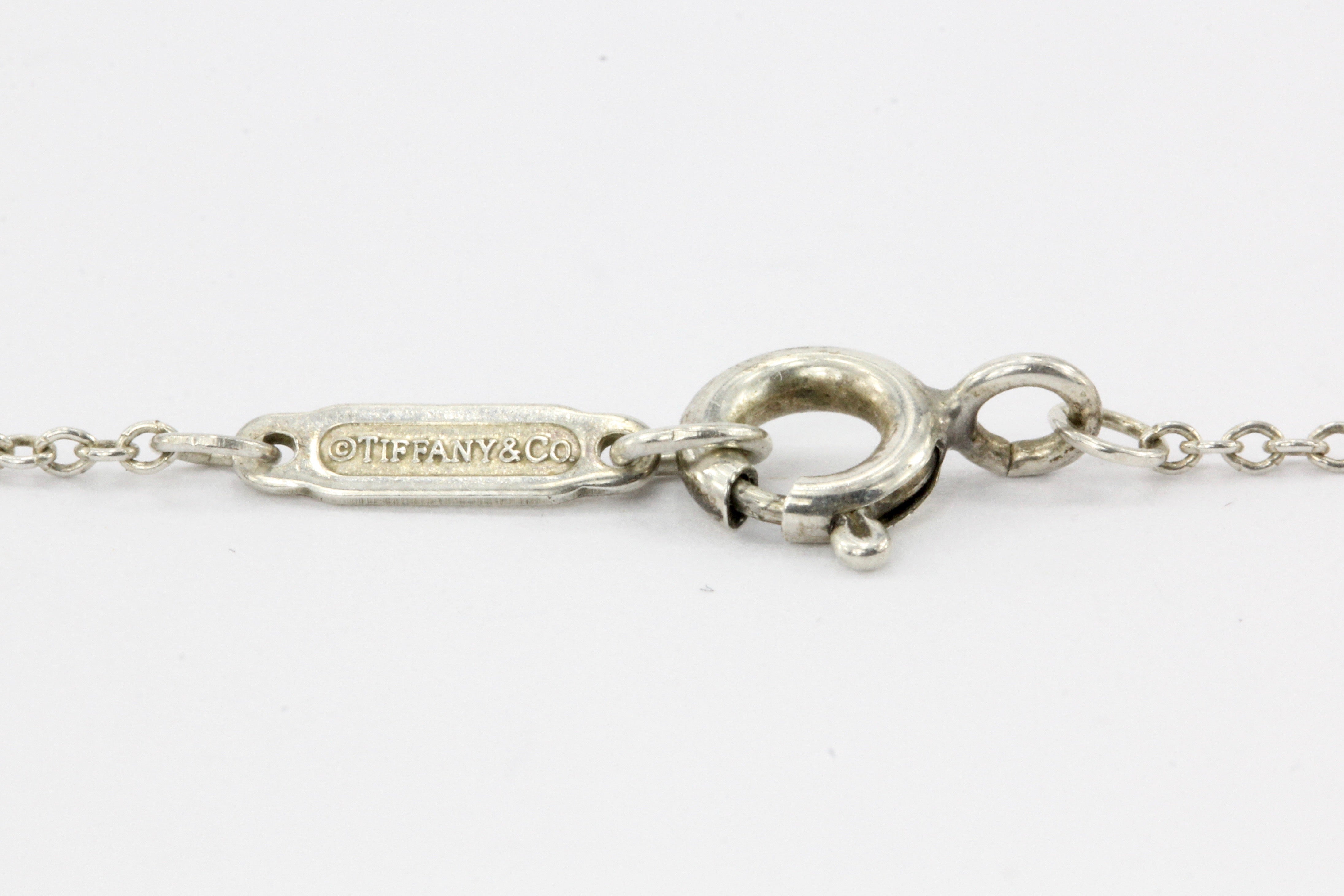 Tiffany & Co. Enamel Sterling Silver Heart Pendant Necklace - Queen May