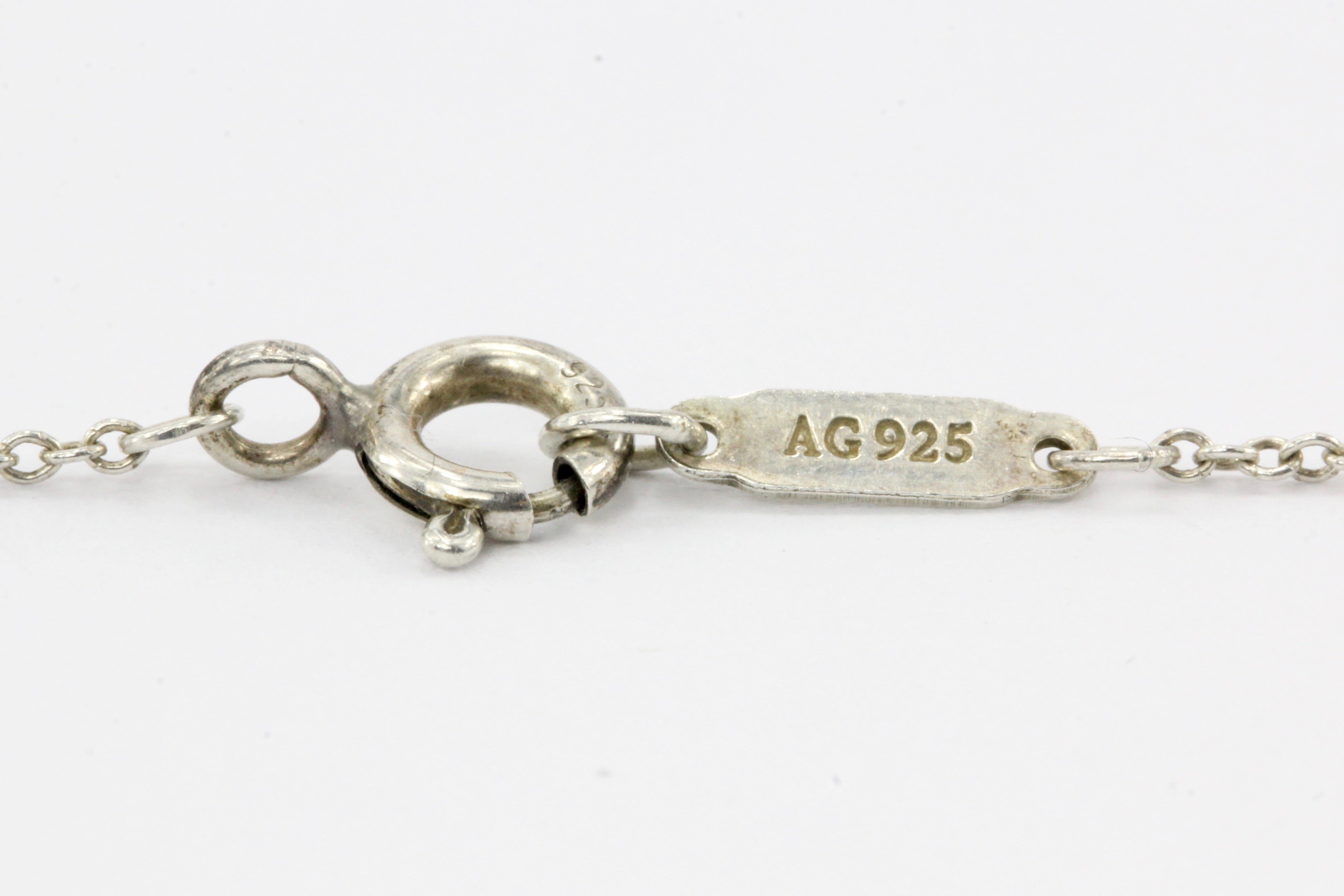 Tiffany & Co. Enamel Sterling Silver Heart Pendant Necklace - Queen May