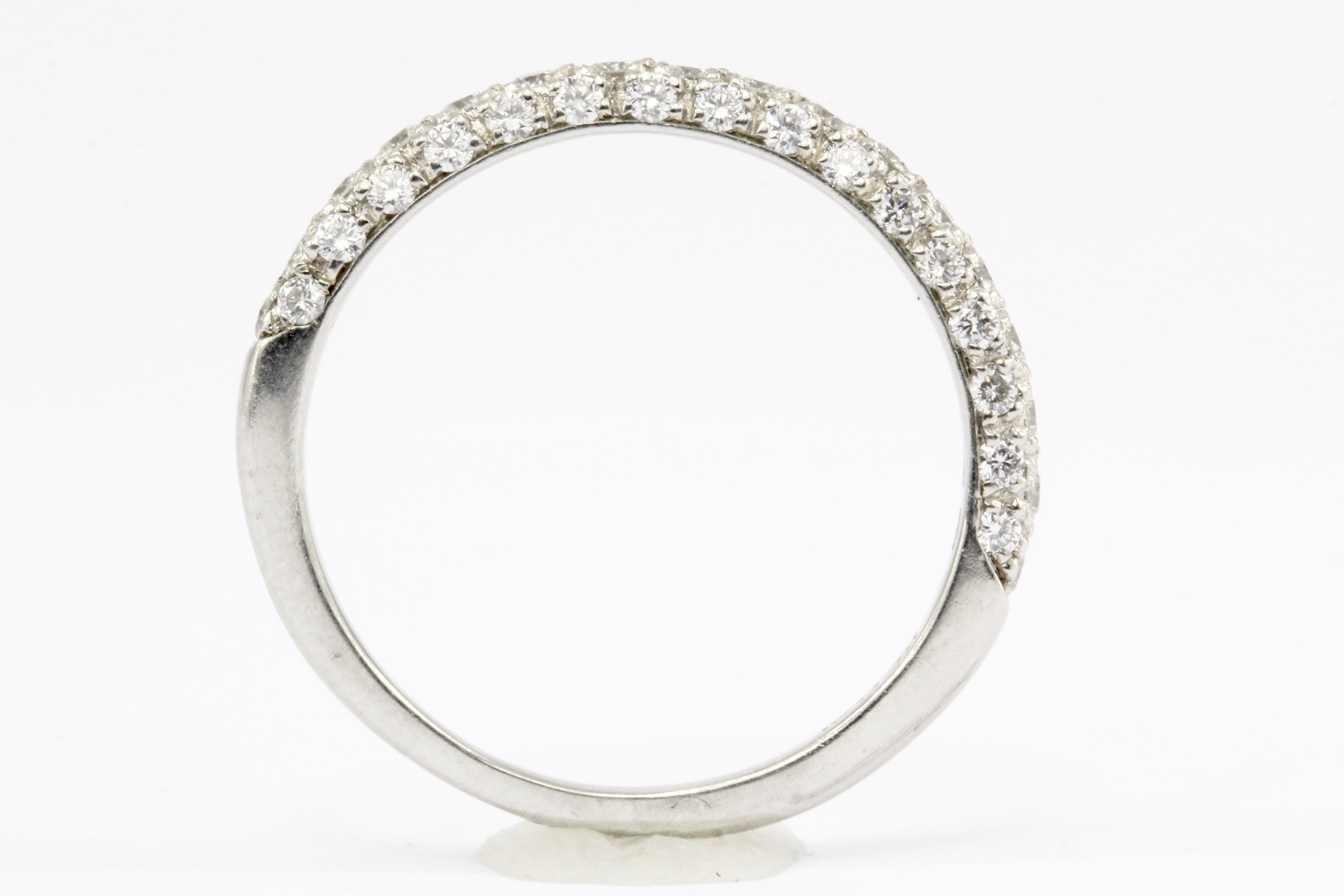 Platinum .50 CTW Diamond Half Eternity Band Size 6.75 - Queen May