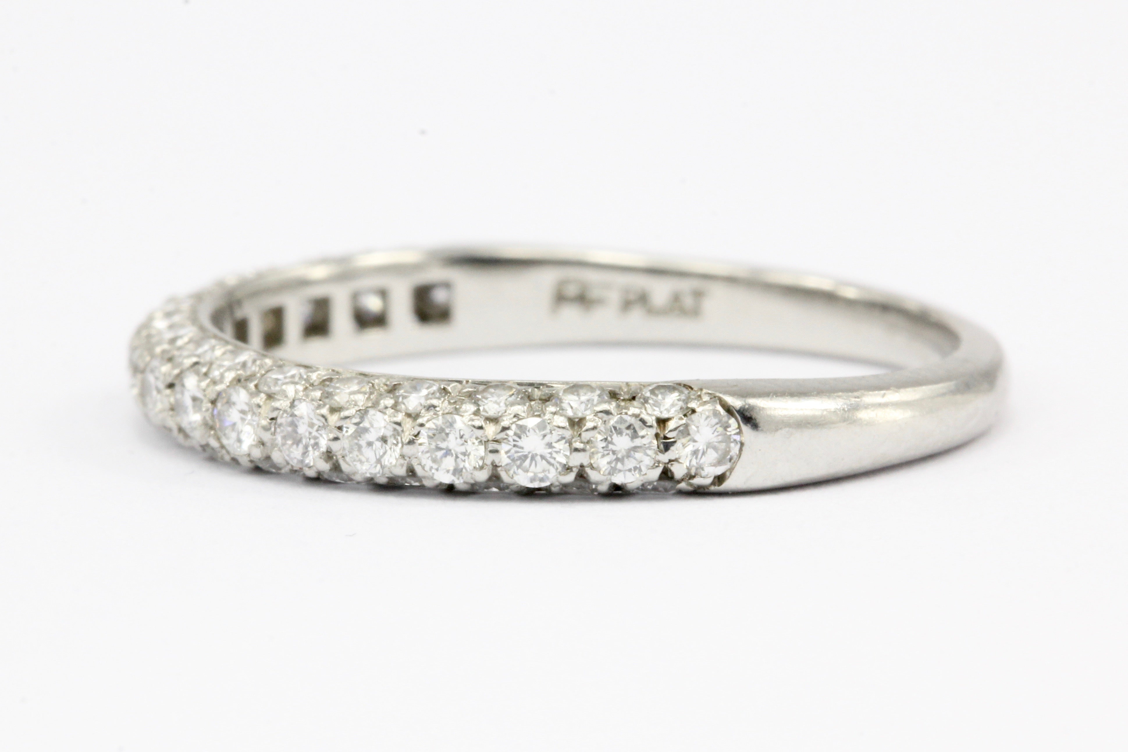 Platinum .50 CTW Diamond Half Eternity Band Size 6.75 - Queen May