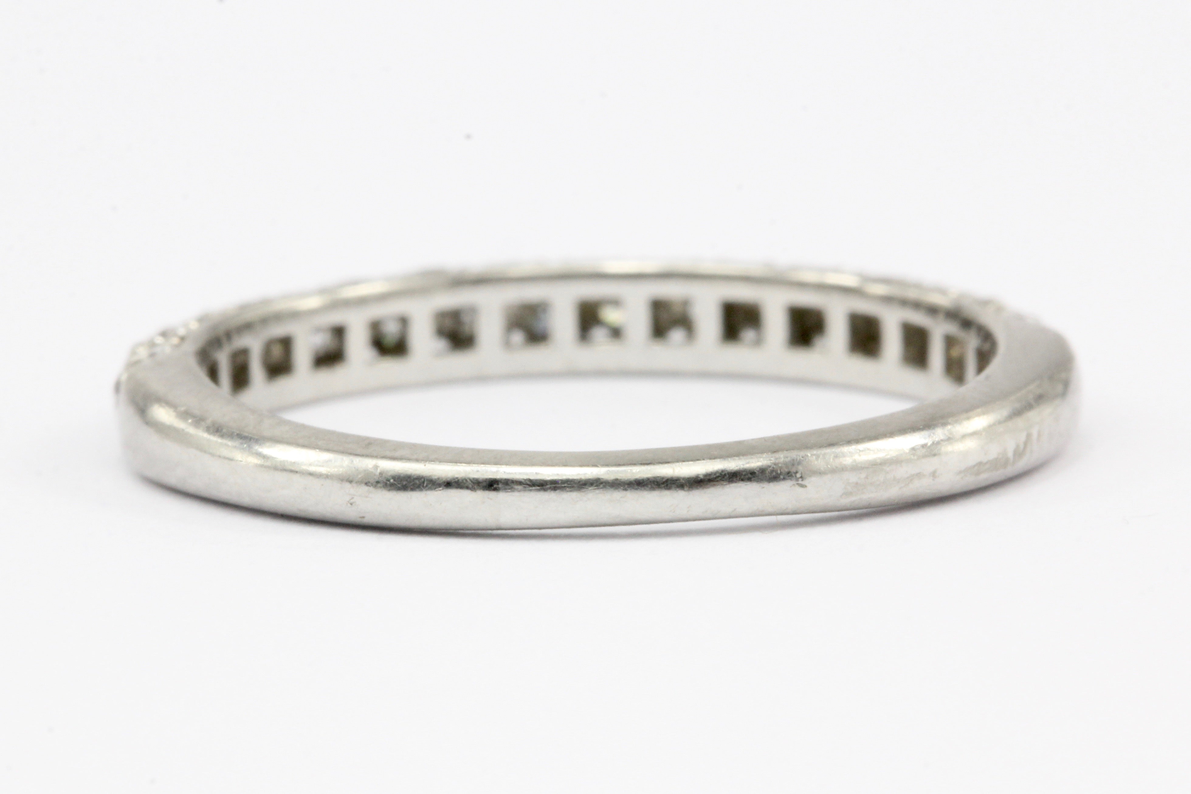 Platinum .50 CTW Diamond Half Eternity Band Size 6.75 - Queen May