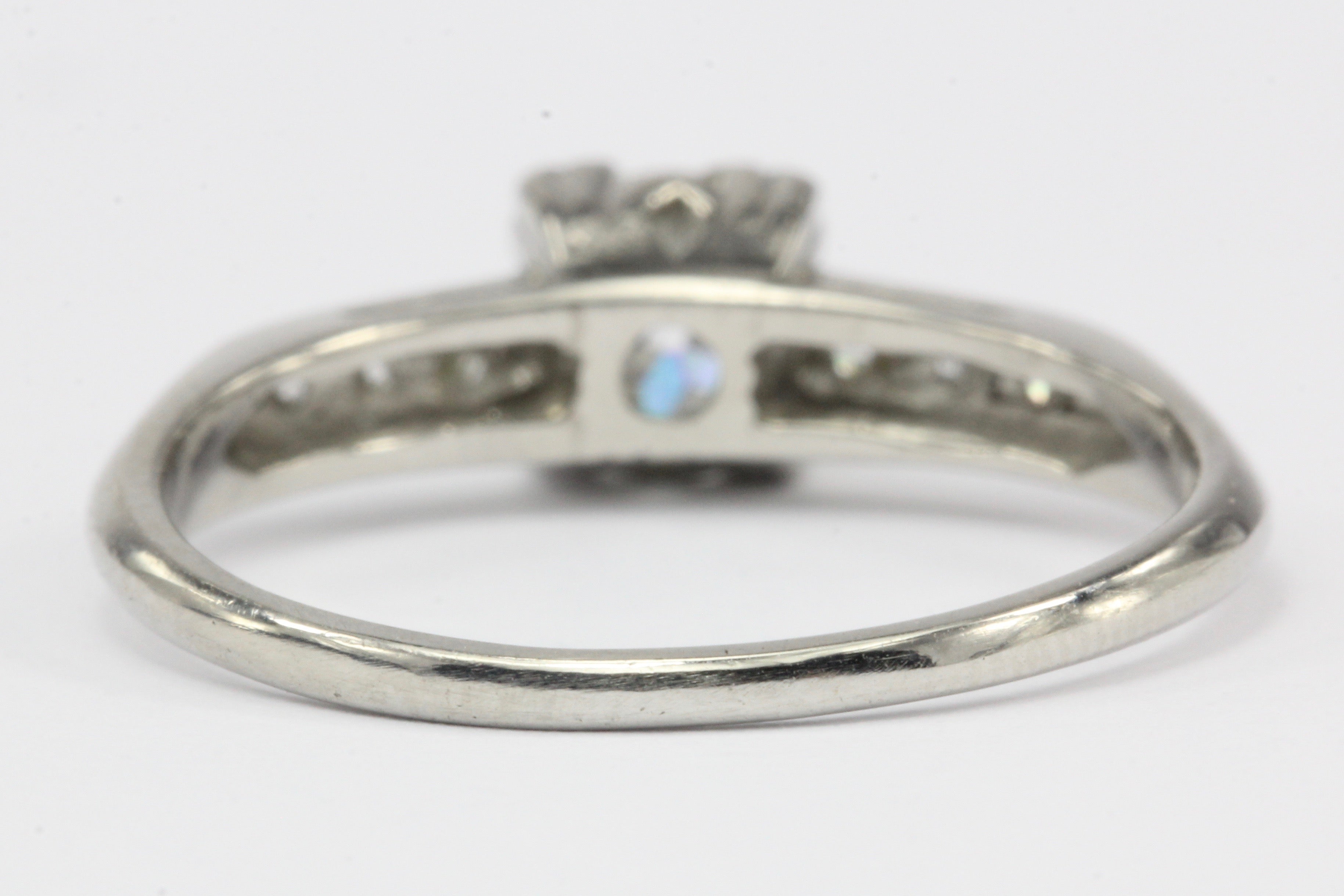 Art Deco Platinum .60 CTW Old European Cut Engagement Ring Size 7 - Queen May