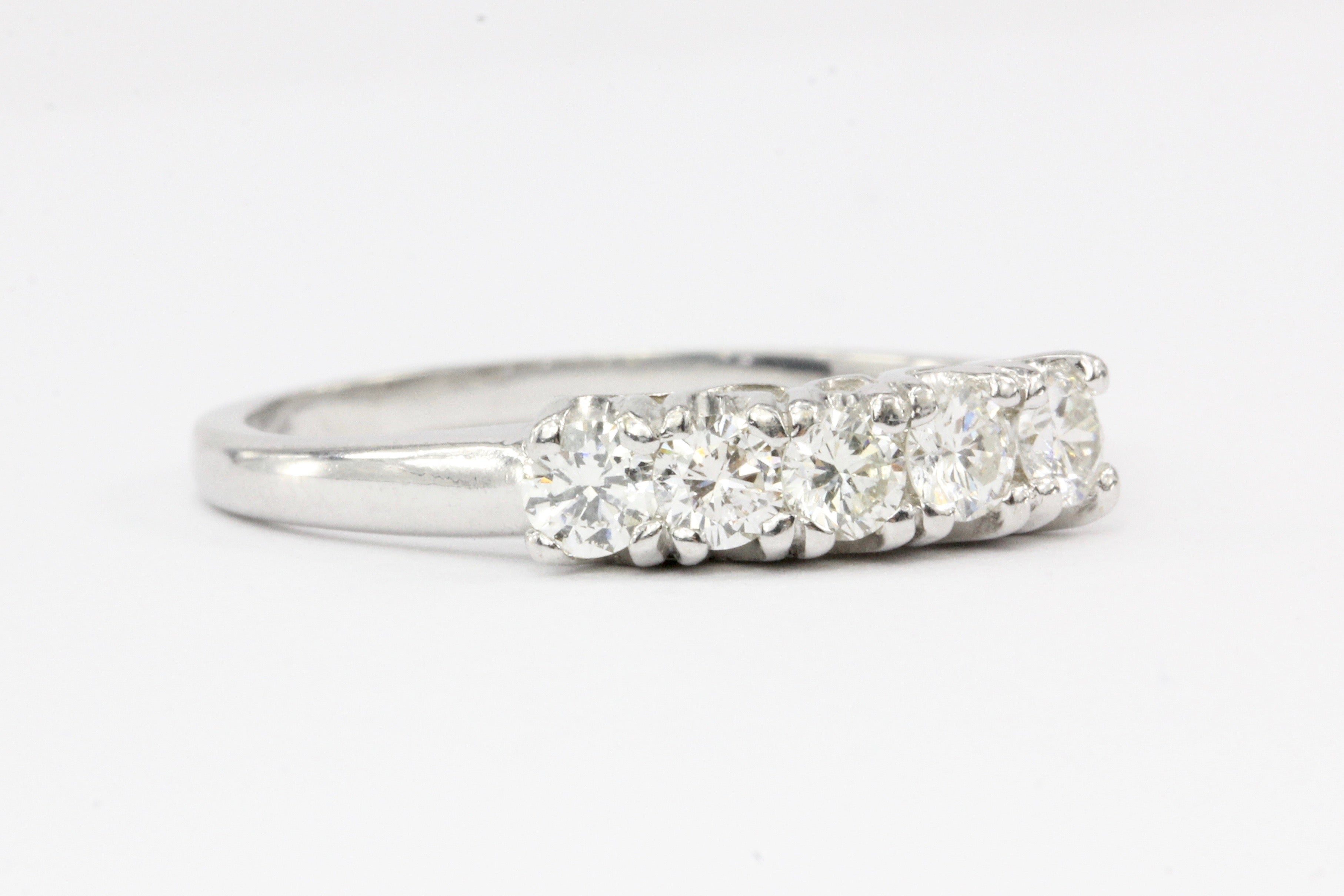 14K White Gold .55 CTW Diamond Band - Queen May
