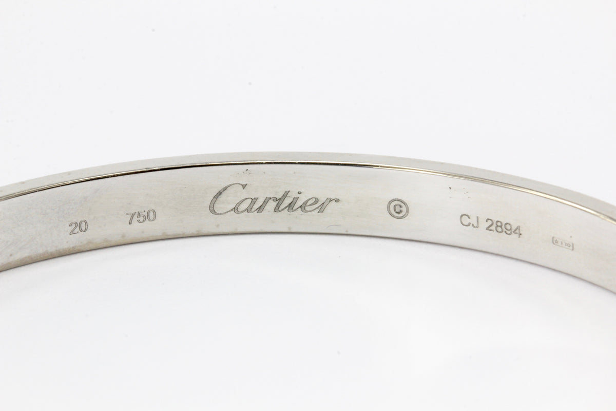 18K White Gold Cartier Love Bracelet Bangle - Queen May
