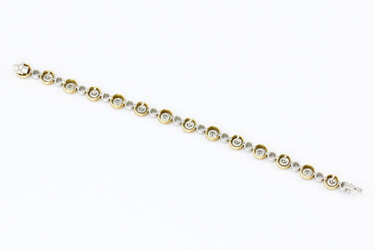 14K Yellow & White Gold Diamond Bracelet - Queen May