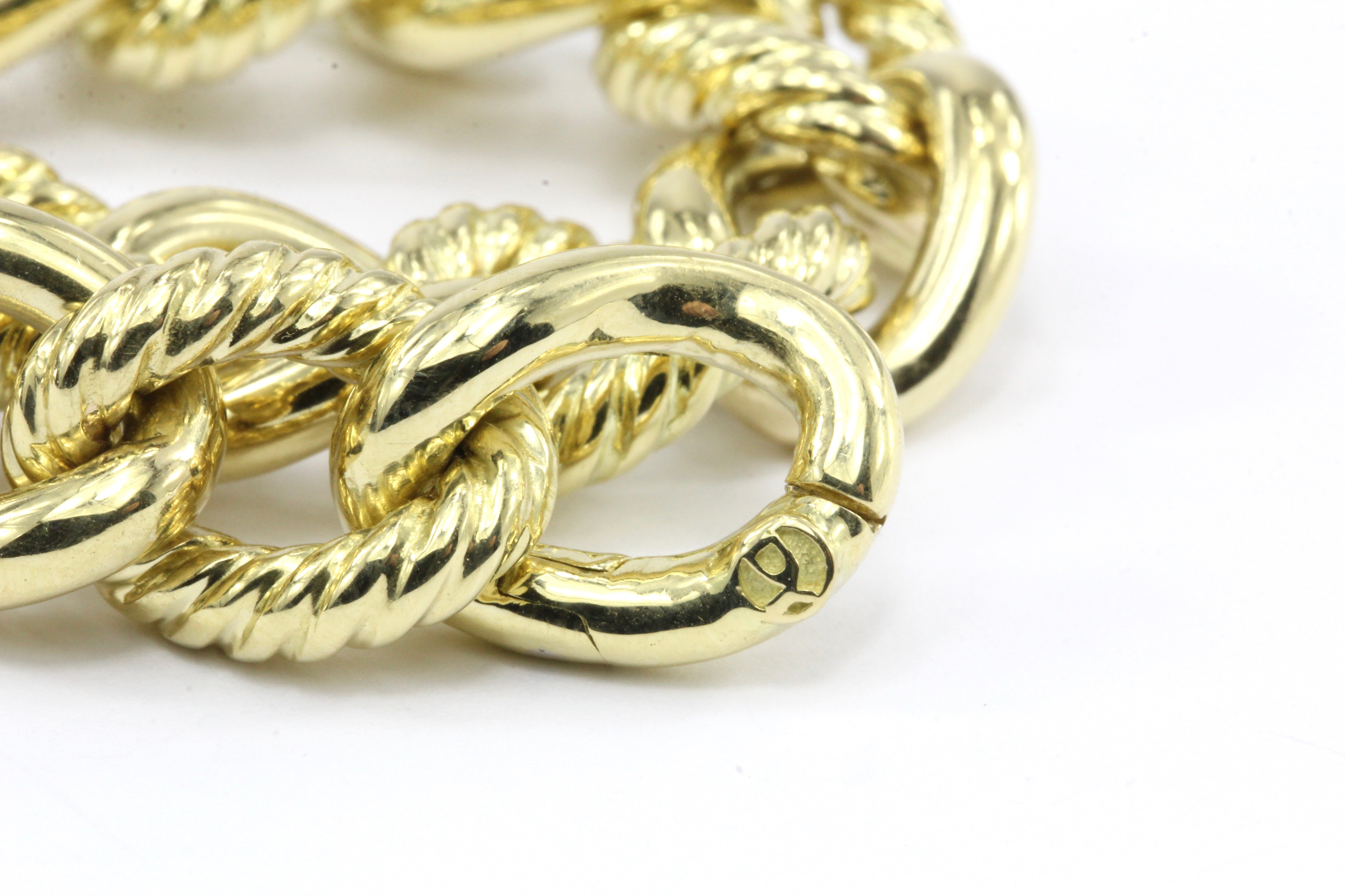 David Yurman 18K Yellow Gold Small Curb Chain Bracelet 7.5" - Queen May