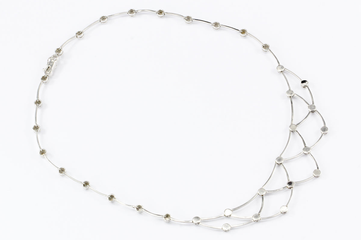 18K White Gold 1 CTW Diamond Bib Necklace - Queen May