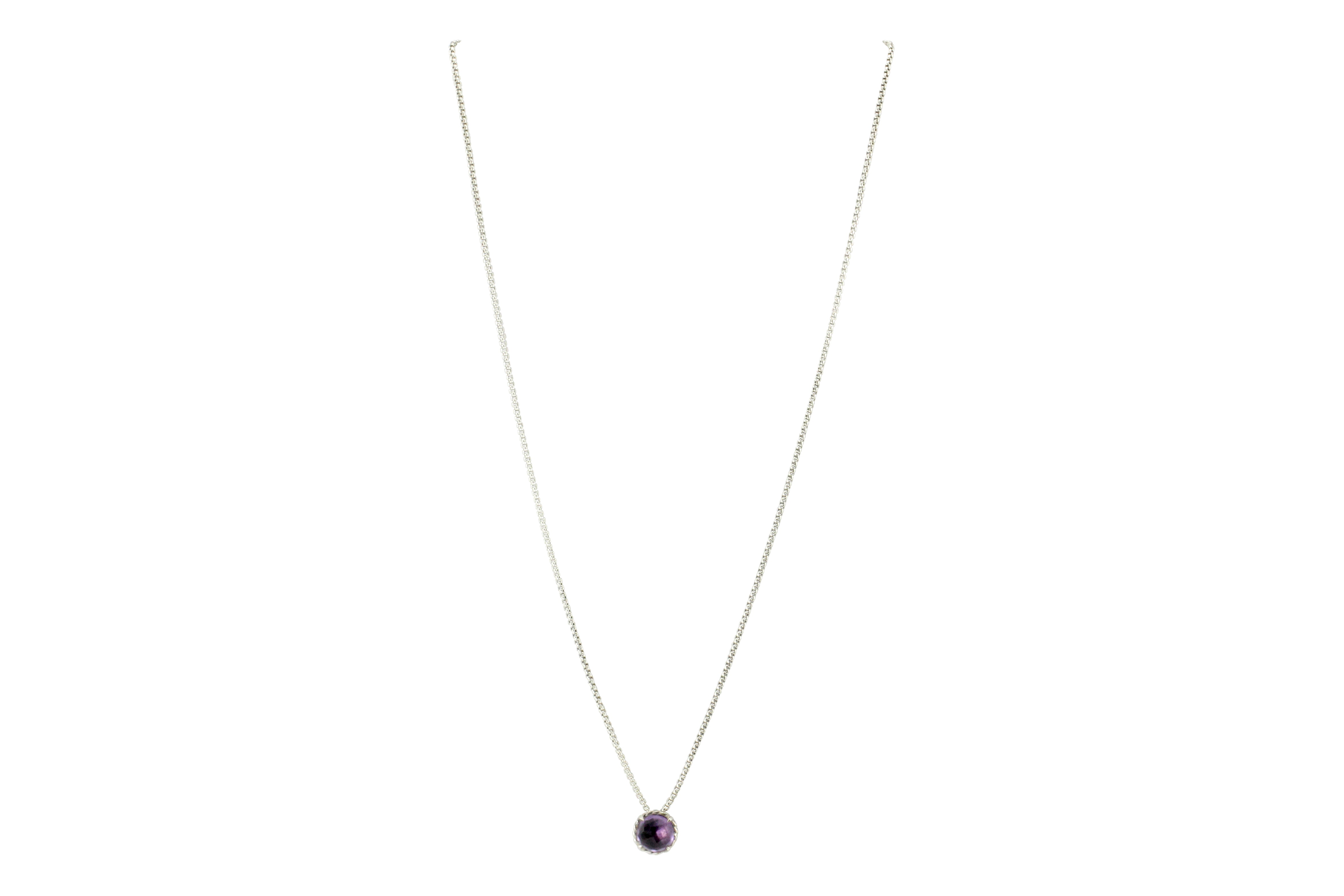 David Yurman Sterling Silver Amethyst Pendant Necklace - Queen May