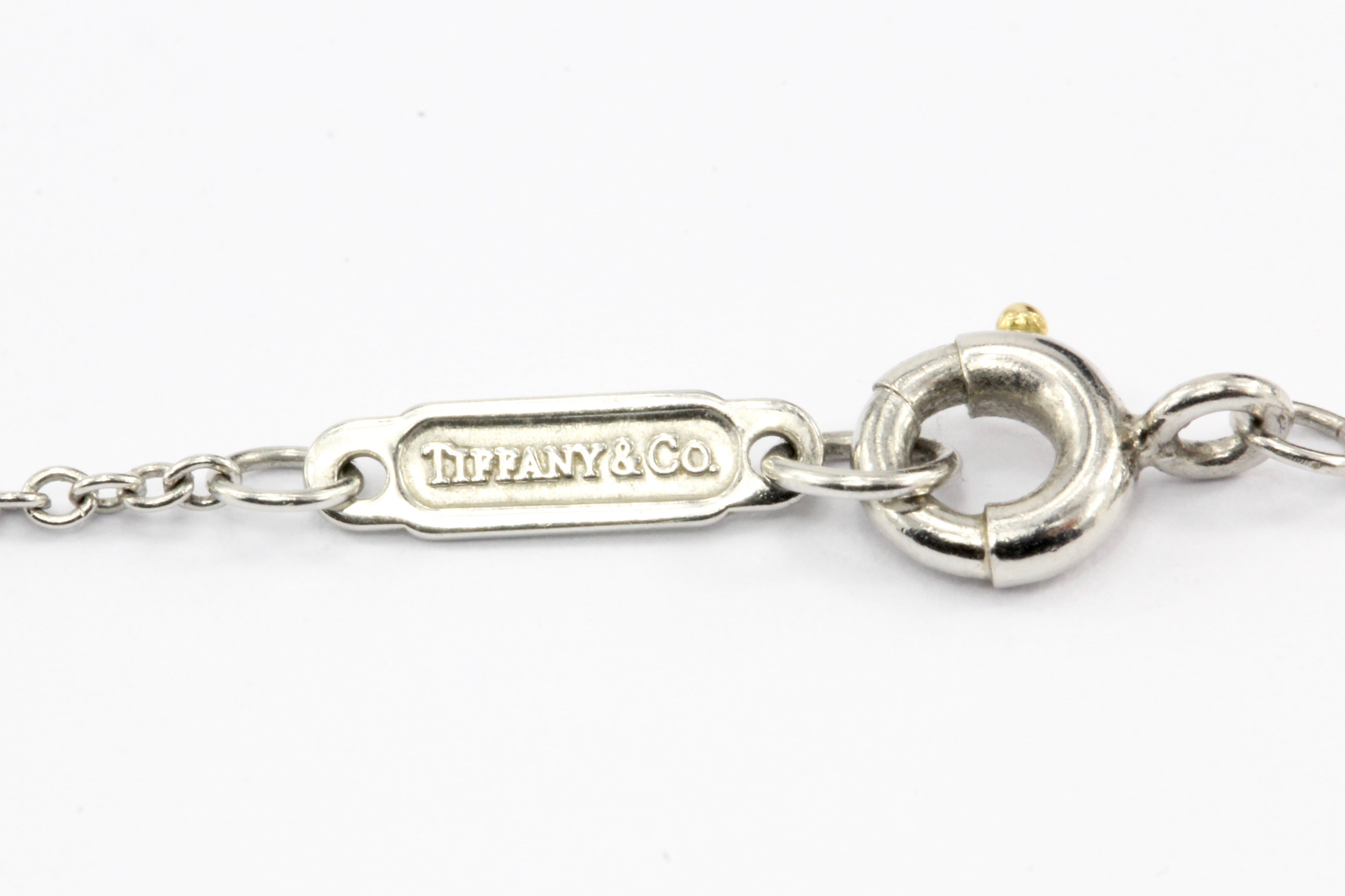 Tiffany & Co Victoria Collection Platinum Tanzanite & Diamond Pendant Necklace 16" - Queen May