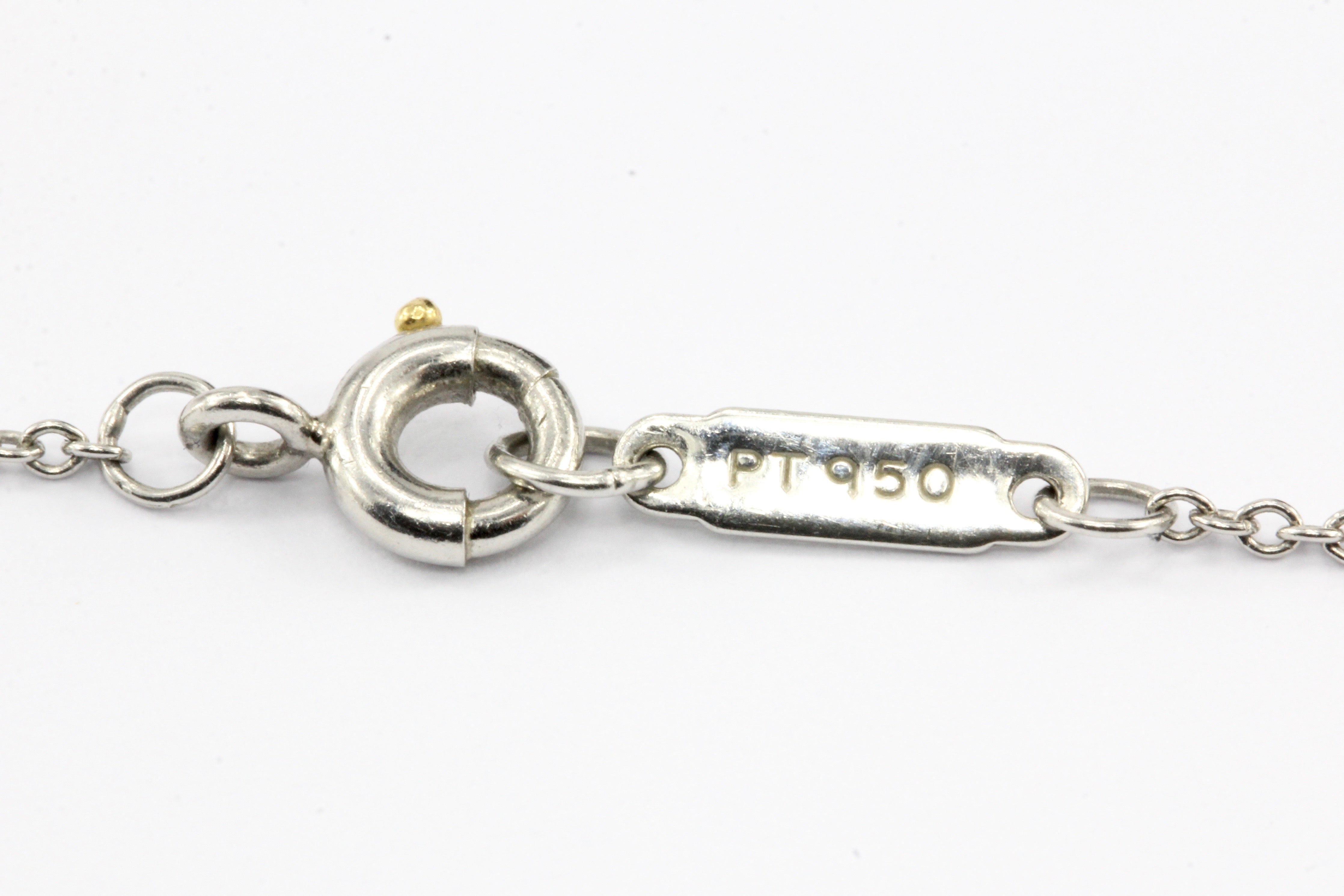 Tiffany & Co Victoria Collection Platinum Tanzanite & Diamond Pendant Necklace 16" - Queen May