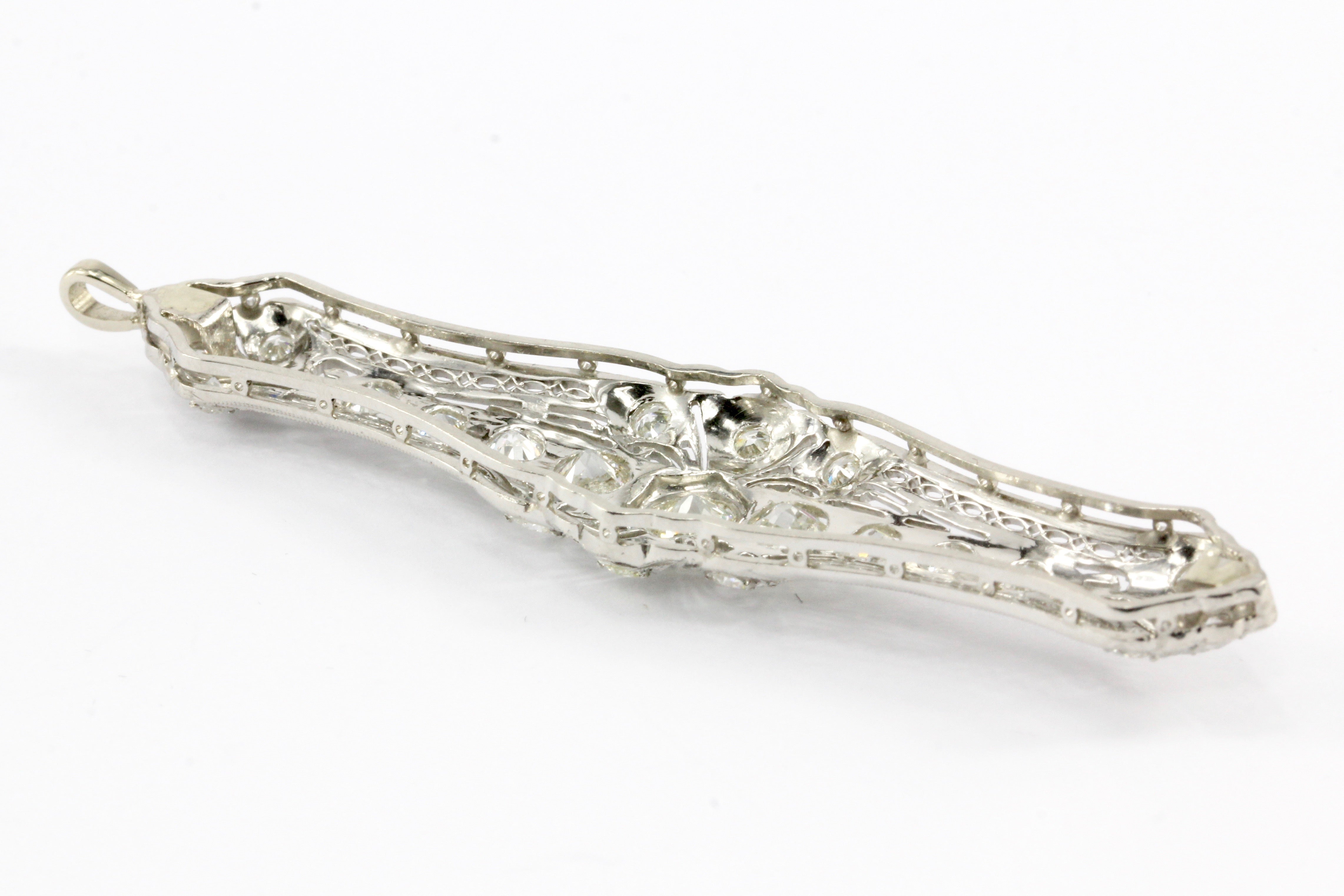 Art Deco Platinum Diamond Converted Pendant - Queen May