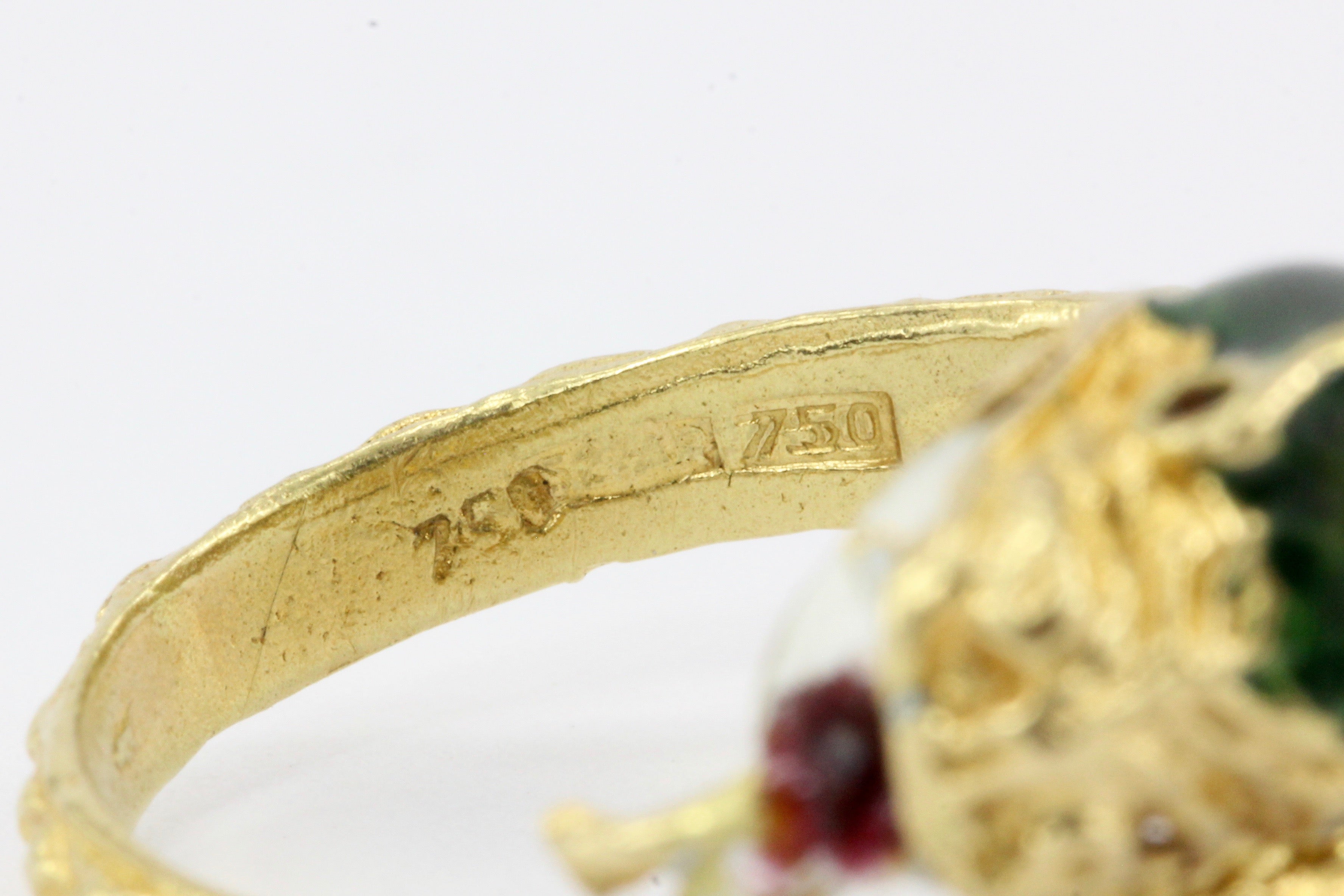 Retro 18K Yellow Gold Enamel Snake Ring - Queen May