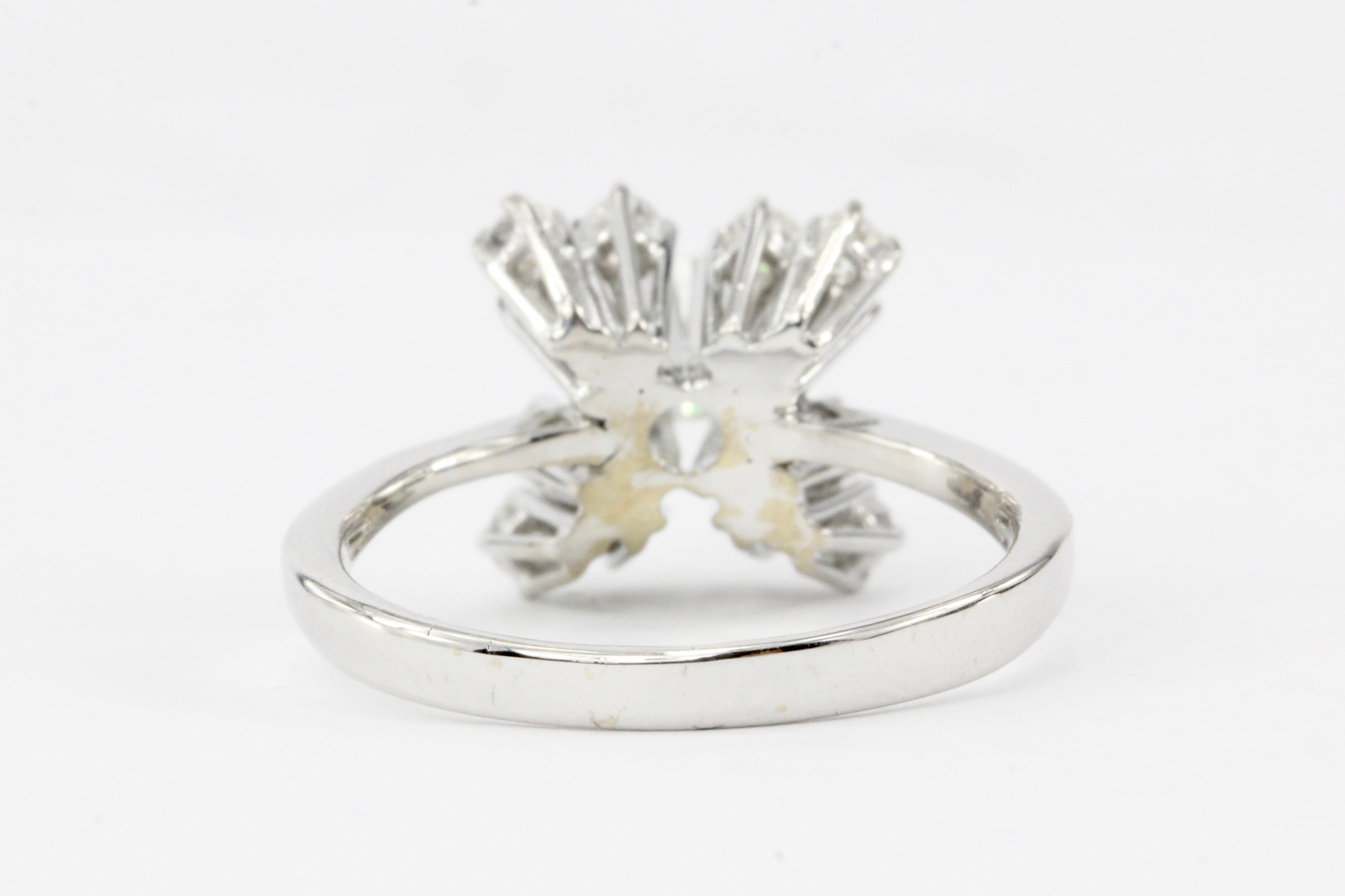 18K White Gold .72CTW Diamond Cluster Ring - Queen May