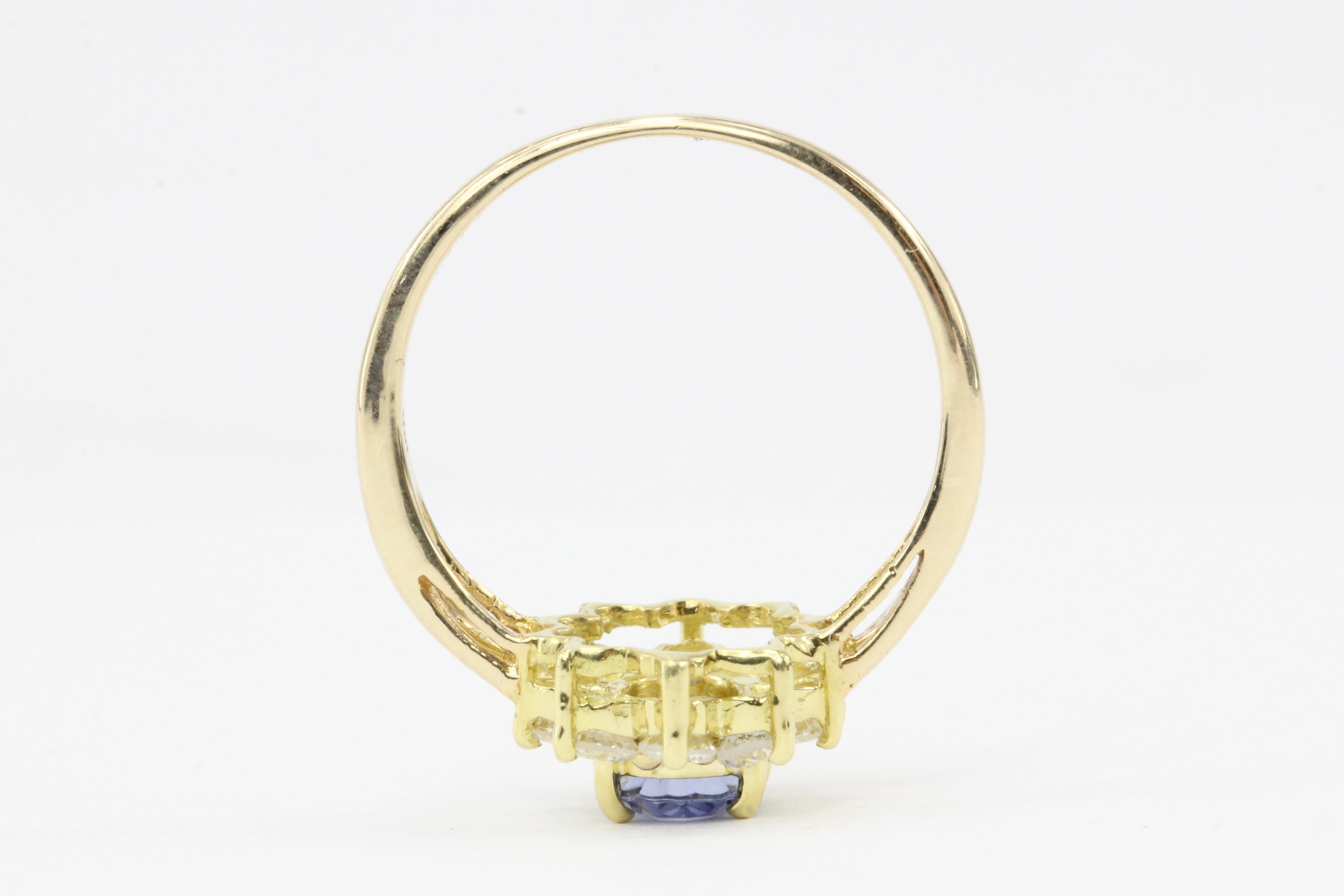 14K & 18K Natural Sapphire 1 Carat Diamond Ring - Queen May