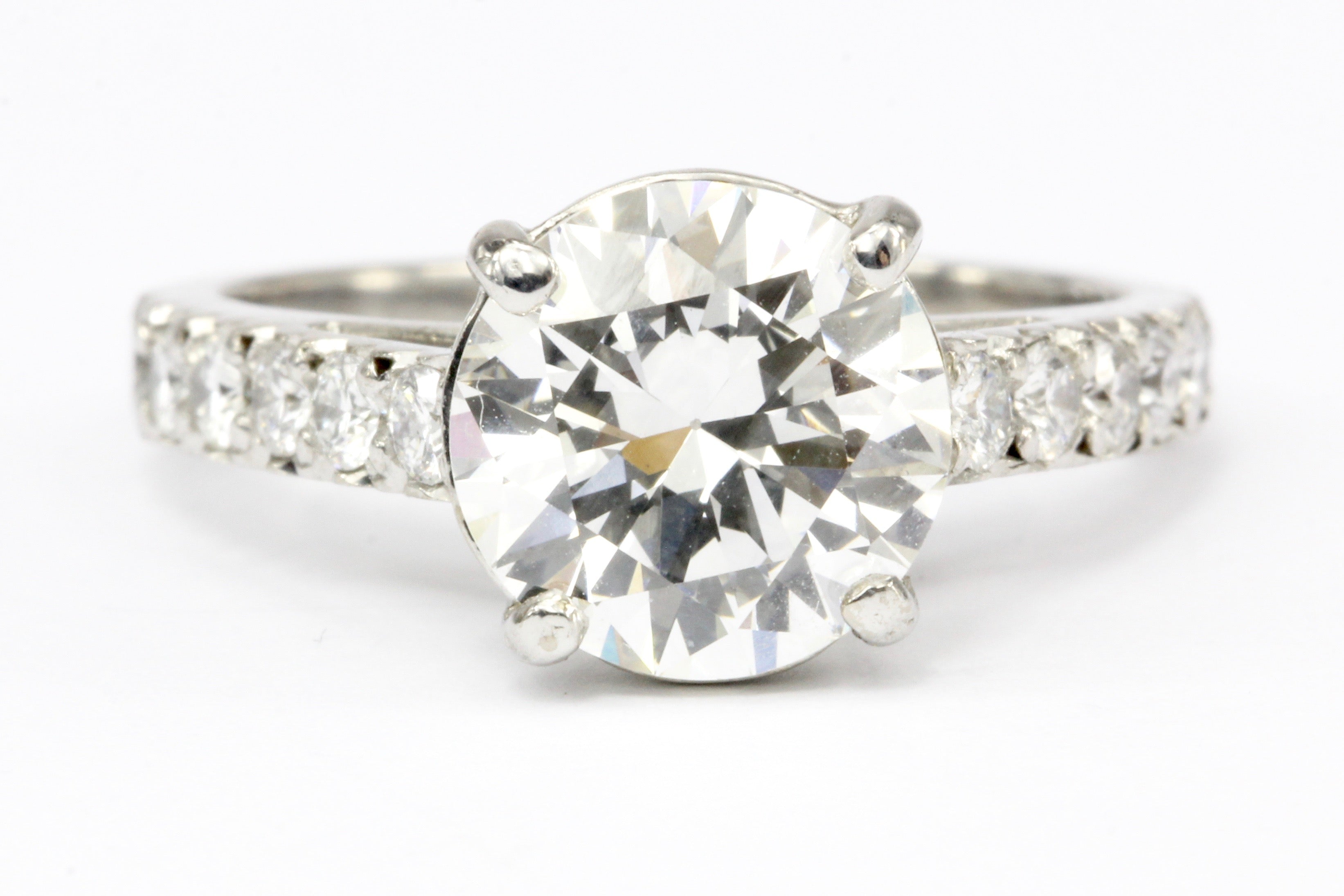 18K White Gold GIA 2.59 CT Diamond Engagement Ring Size 5 - Queen May