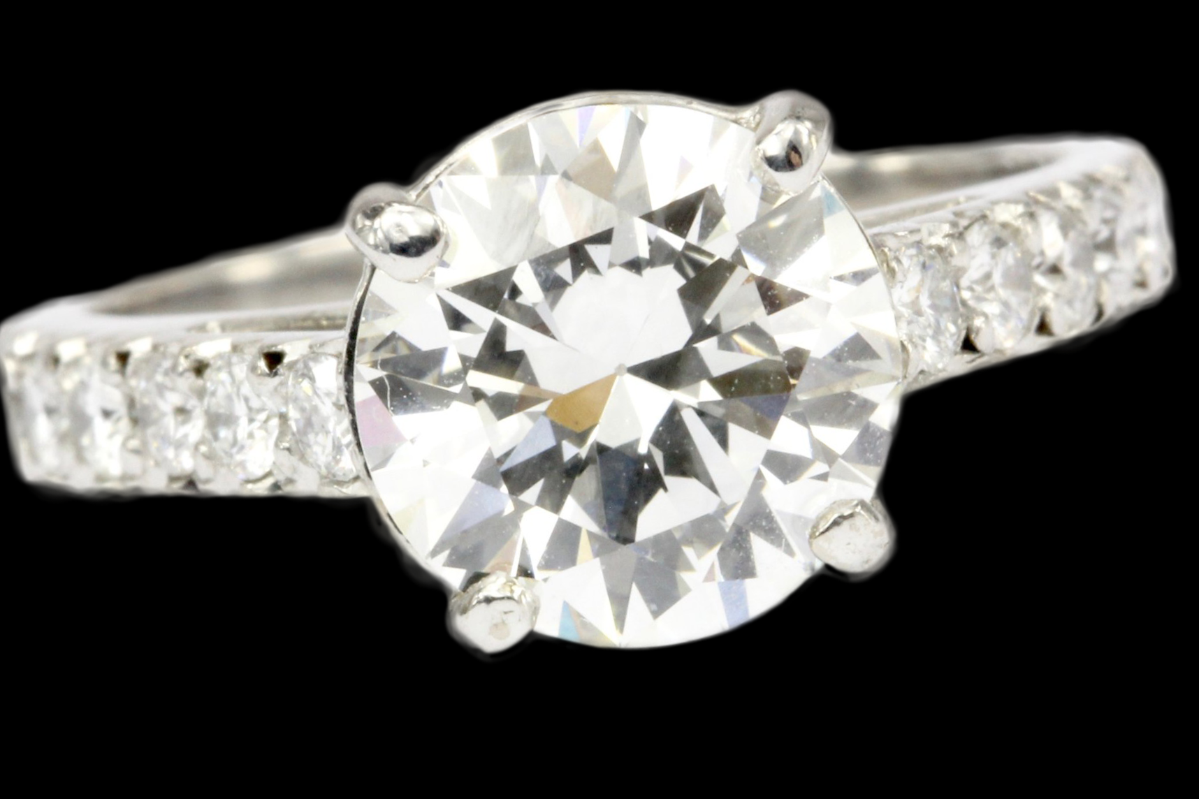 18K White Gold GIA 2.59 CT Diamond Engagement Ring Size 5 - Queen May