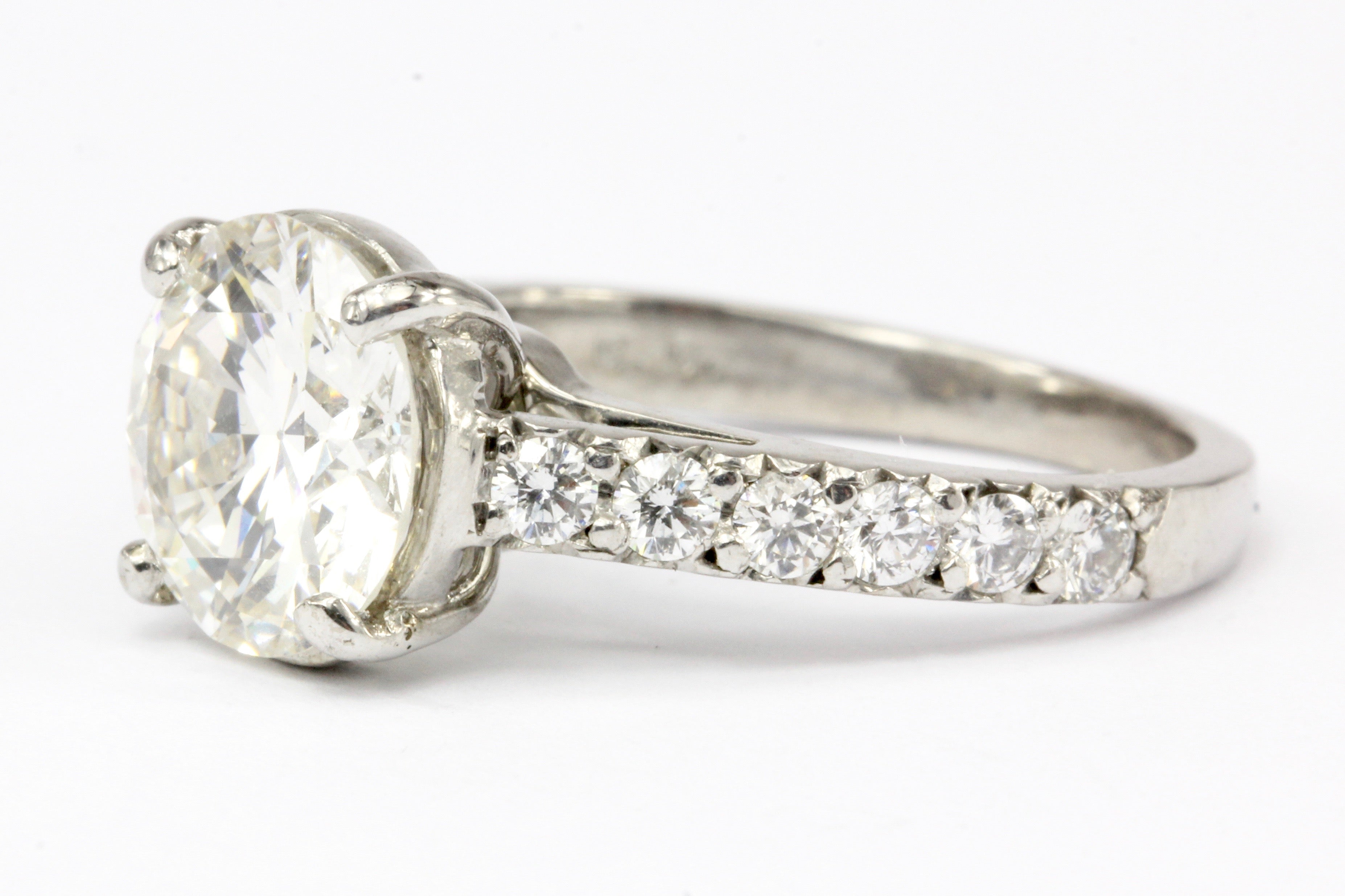 18K White Gold GIA 2.59 CT Diamond Engagement Ring Size 5 - Queen May