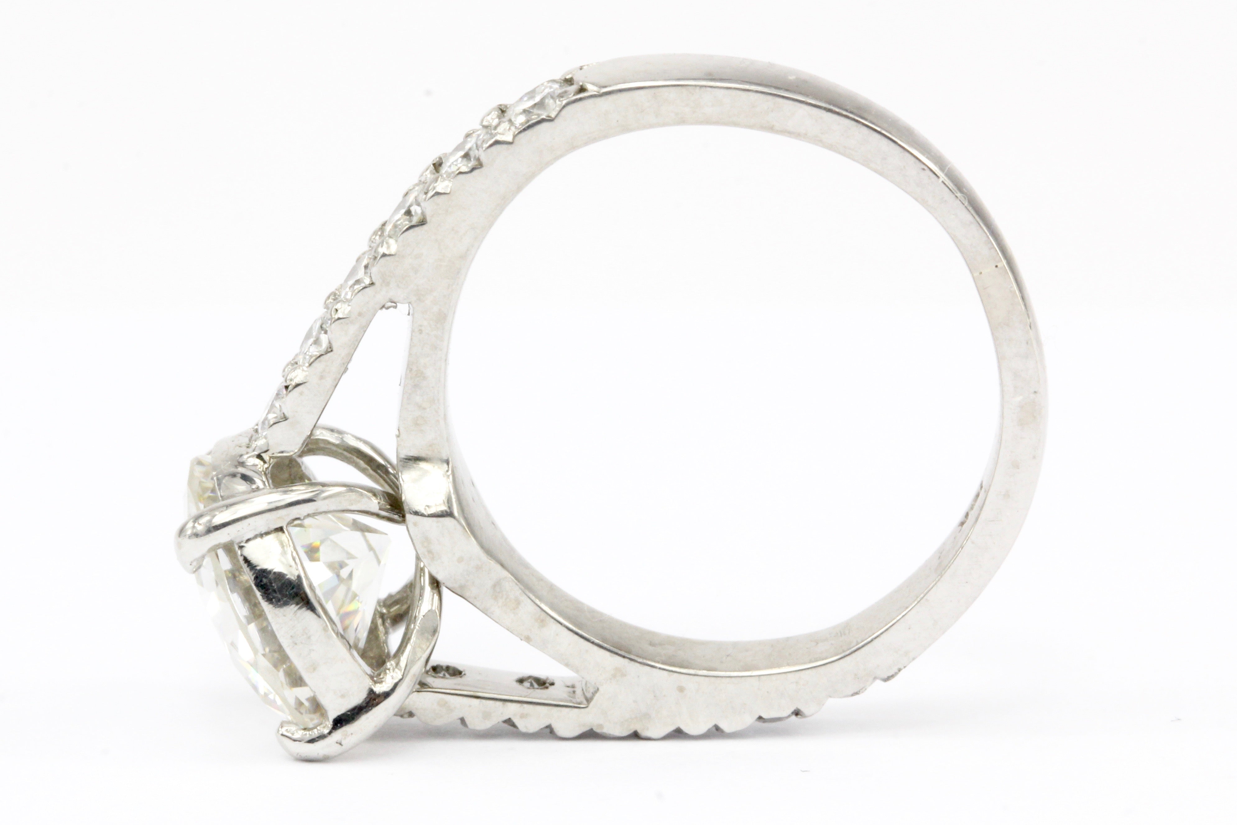 18K White Gold GIA 2.59 CT Diamond Engagement Ring Size 5 - Queen May