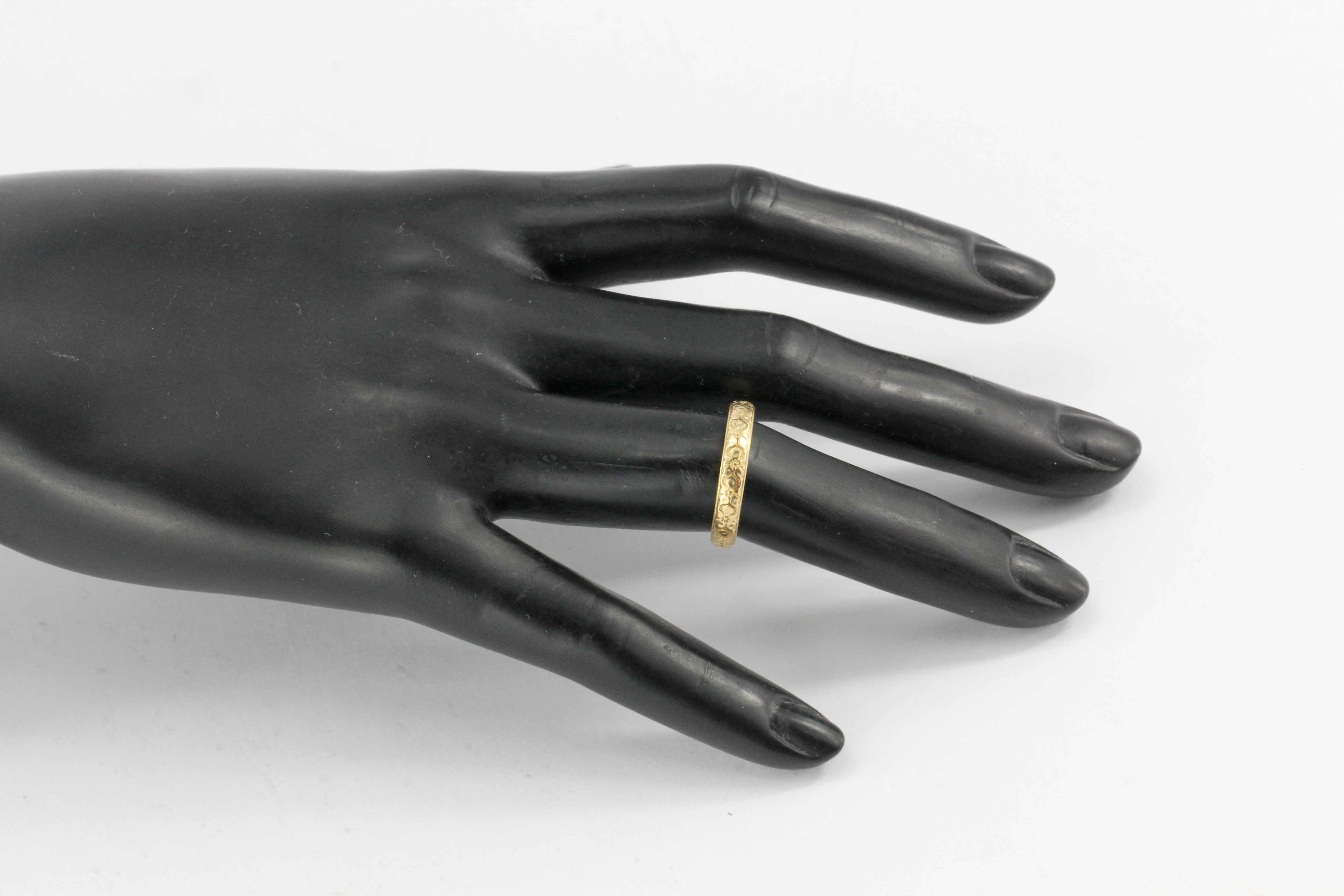 Victorian August 29, 1911 REED 18K Yellow Gold Wedding Band - Queen May