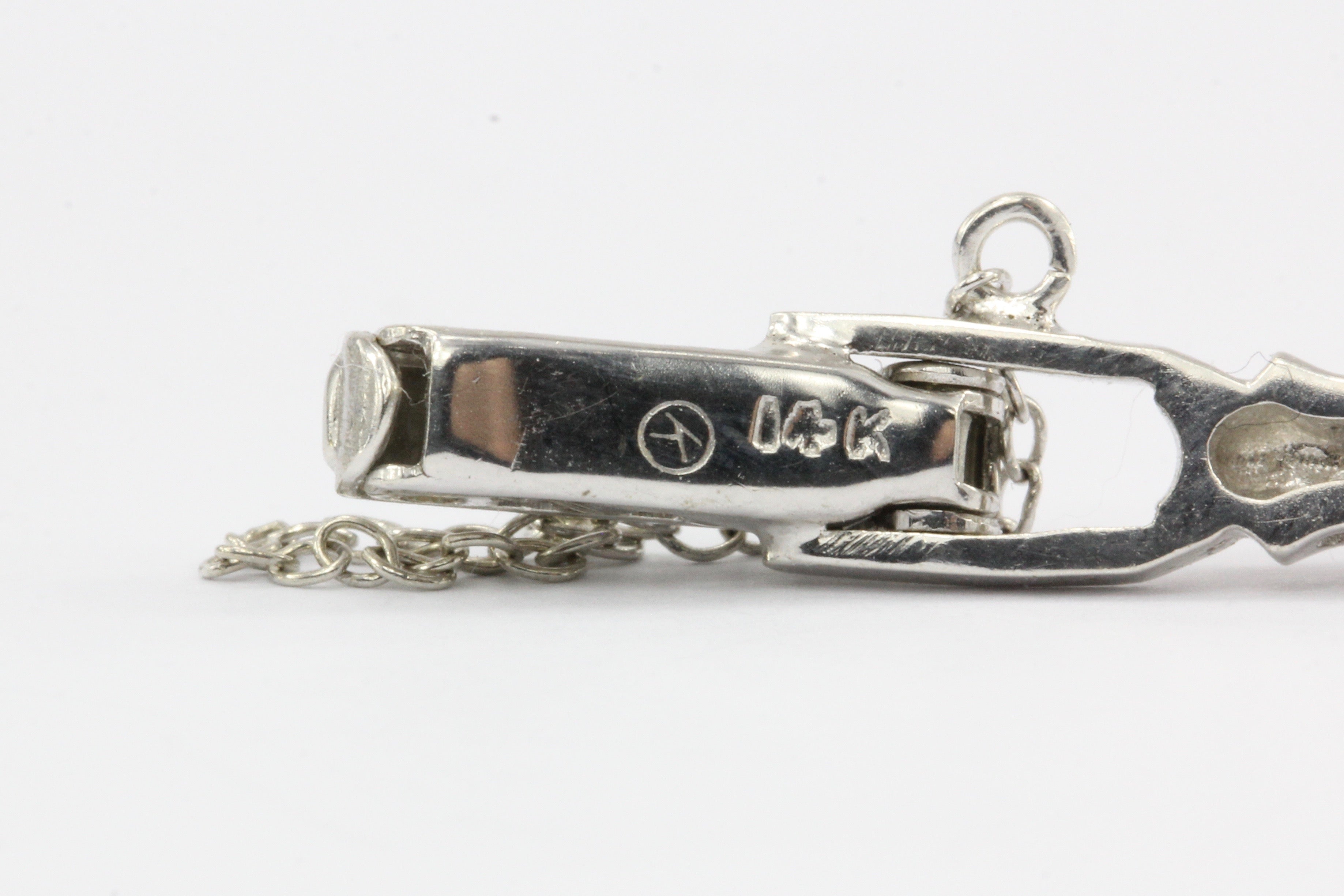 14K White Gold Diamond and Onyx Watch Conversion Bracelet - Queen May
