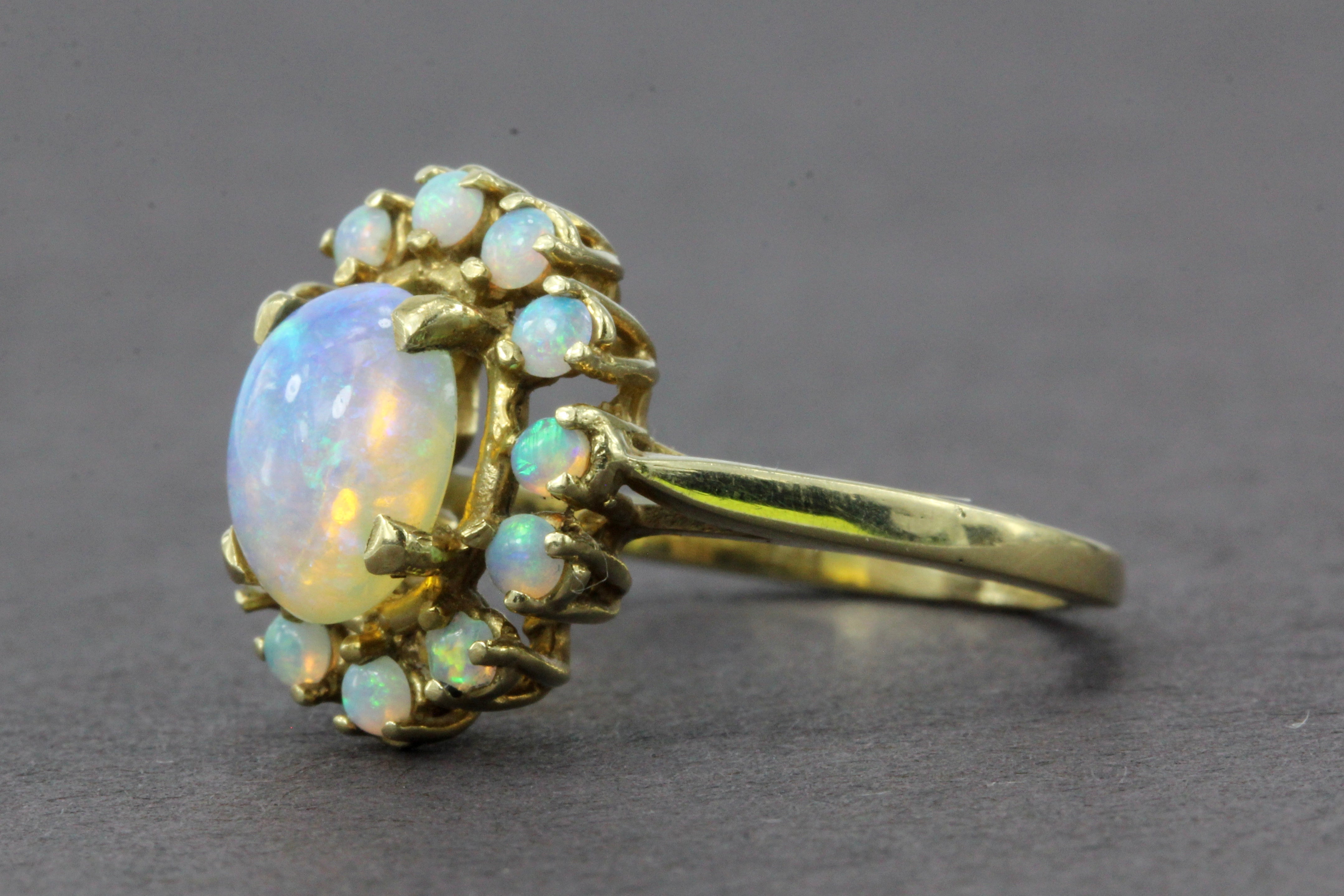 14K 1.06 Carat Cabochon Opal Ring - Queen May