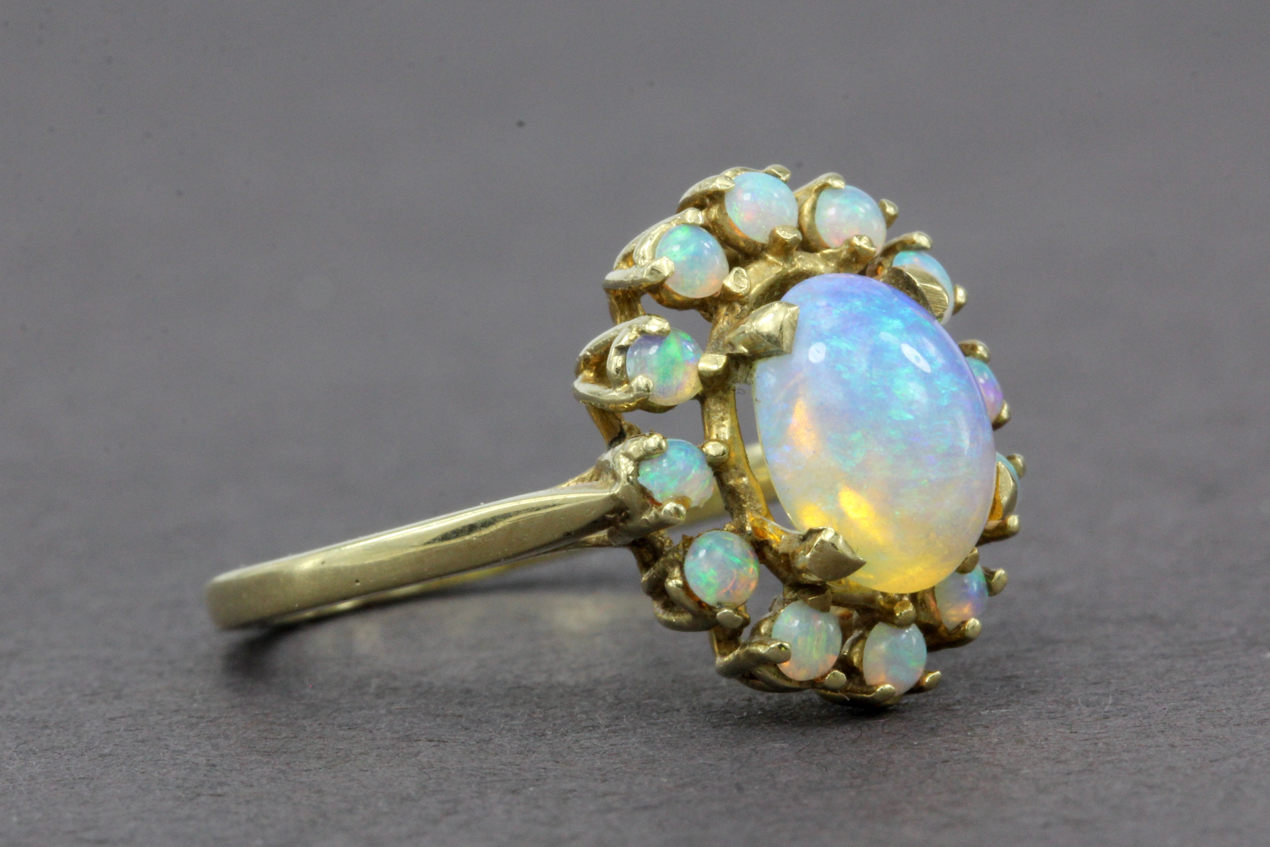 14K 1.06 Carat Cabochon Opal Ring - Queen May