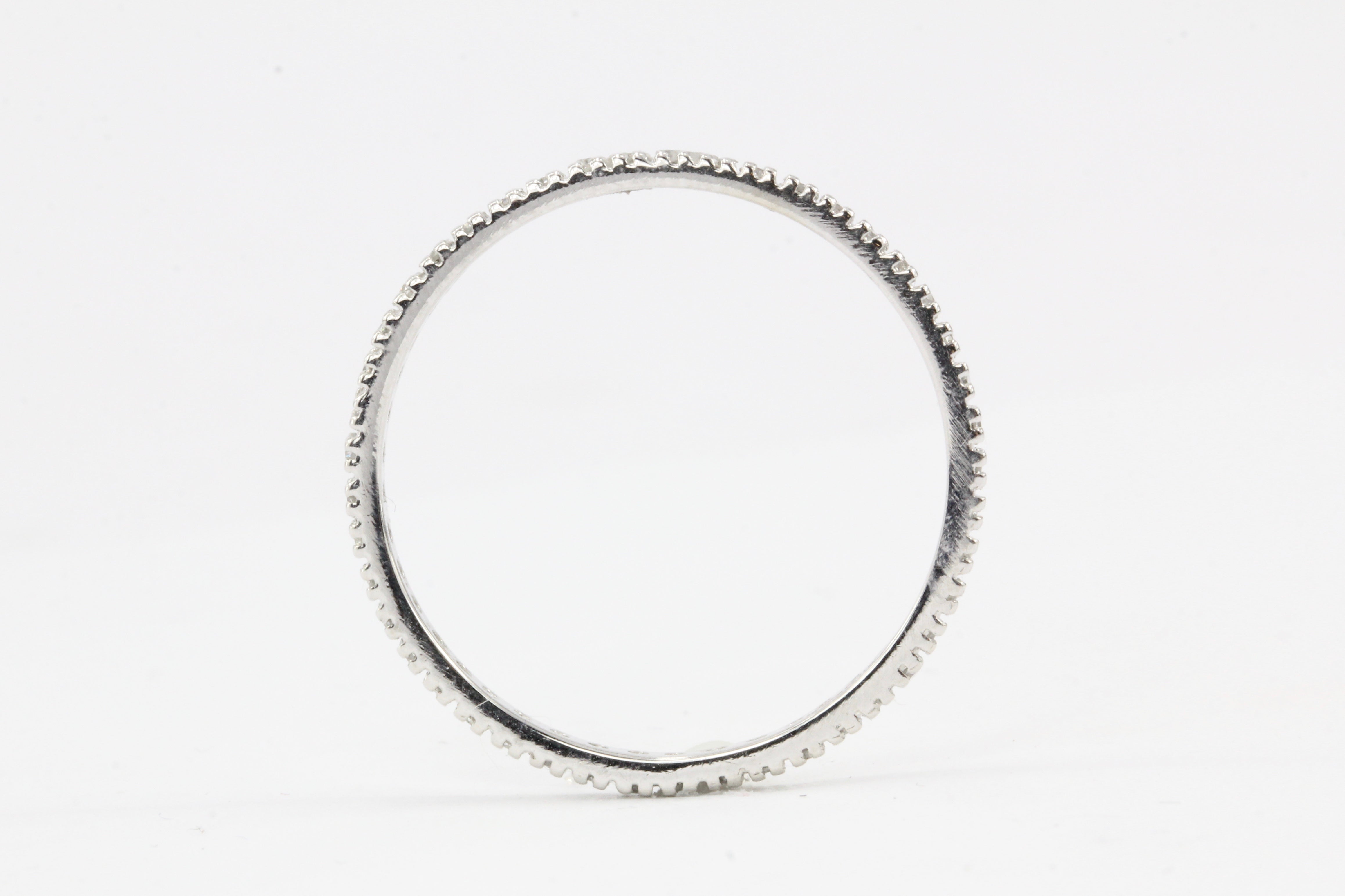 14K White Gold .50 Carat Diamond Eternity Band Size 9.75 - Queen May