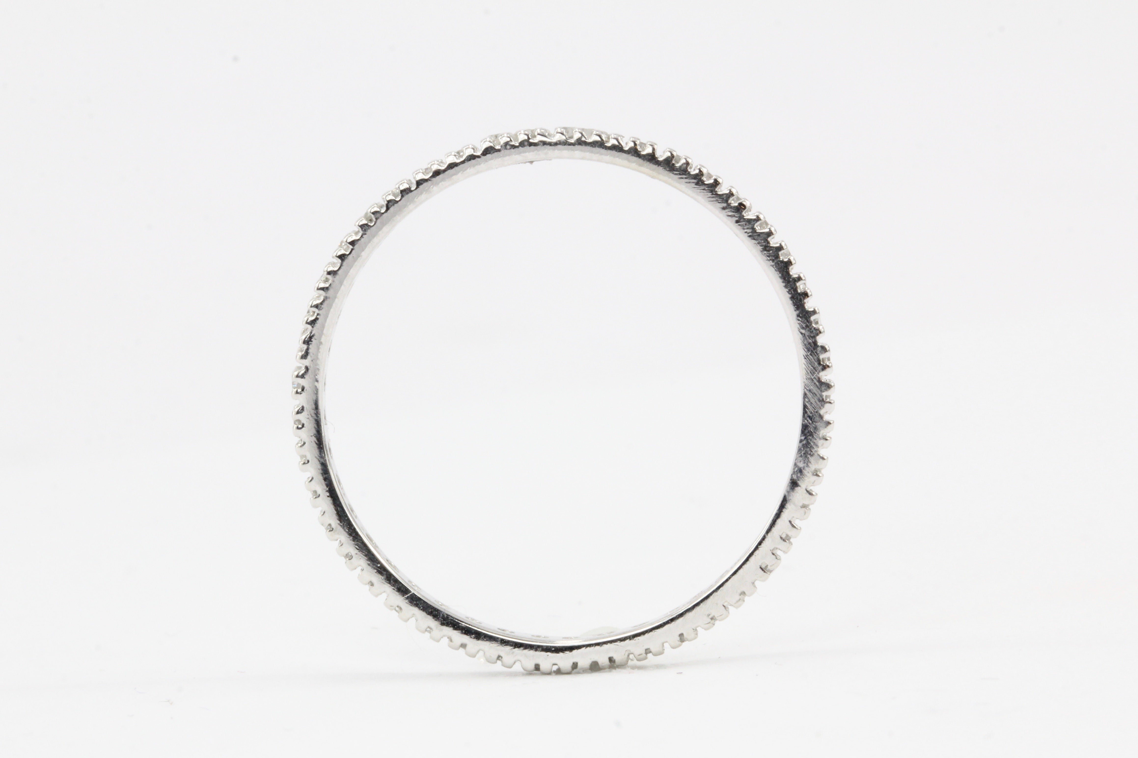 14K White Gold .50 Carat Diamond Eternity Band Size 9.75 - Queen May