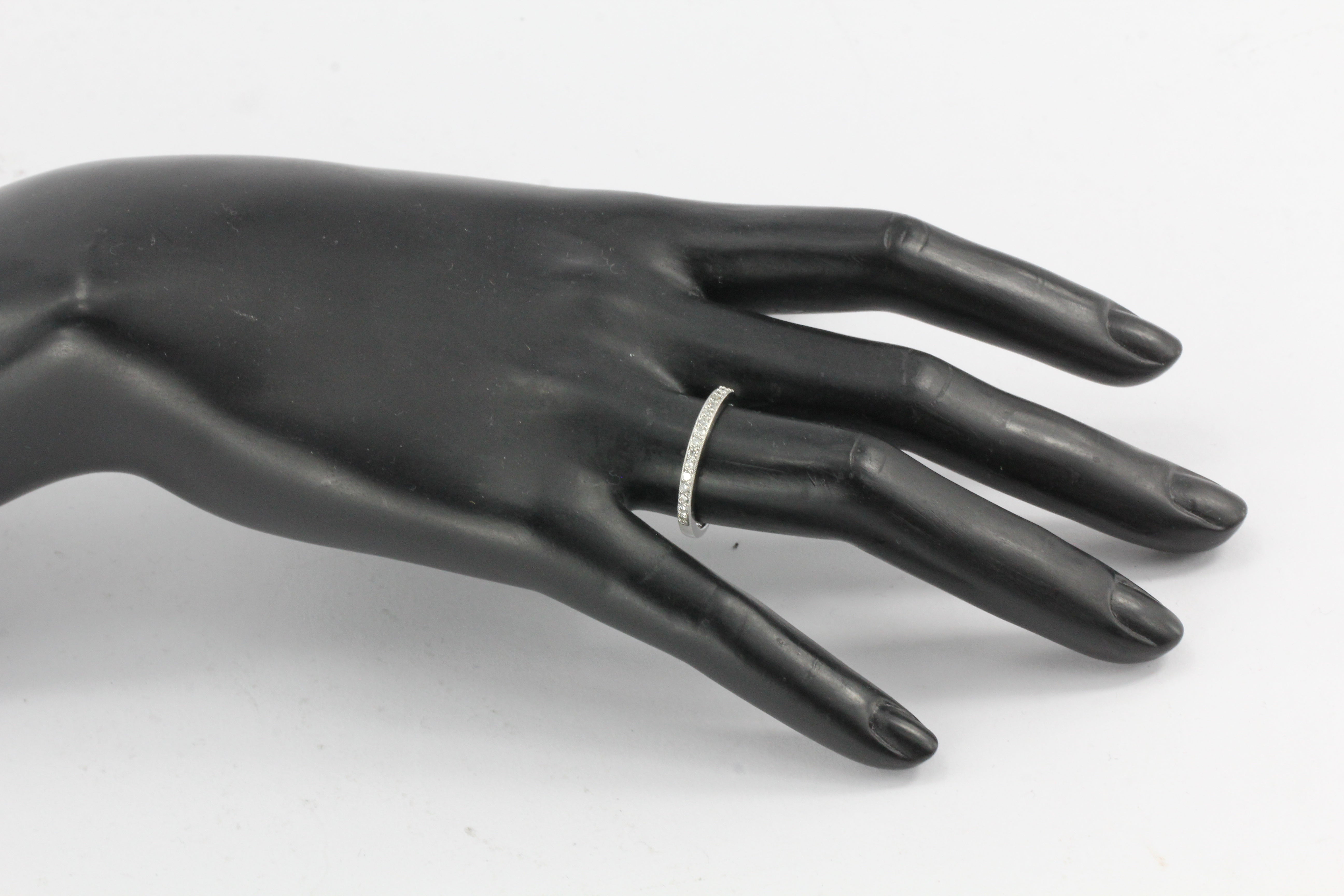 14K White Gold .20 Carat Diamond Half Band Size 8 - Queen May