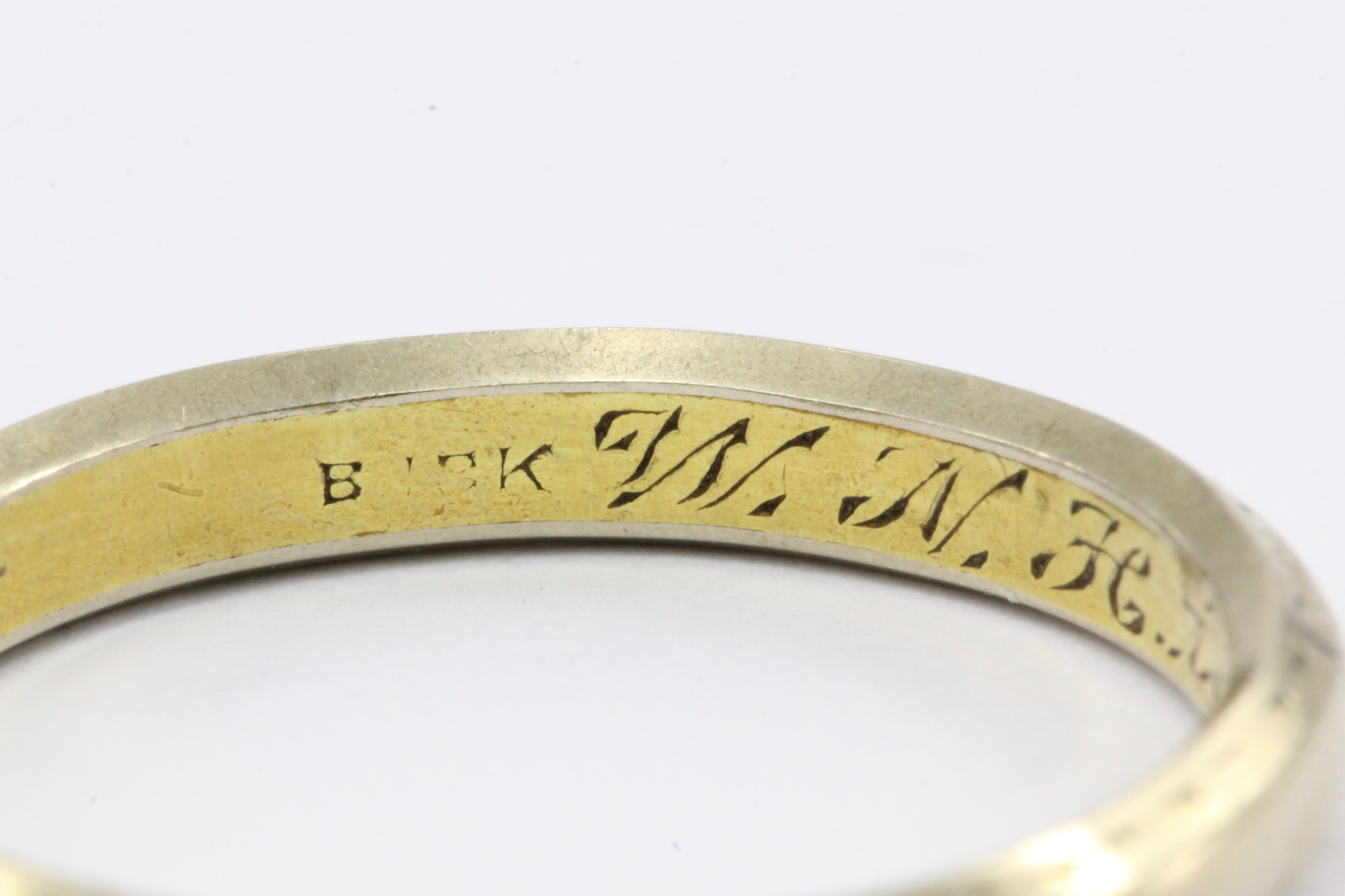 Art Deco Platinum + 18K Gold Band Ring Size 7 c.1919 - Queen May