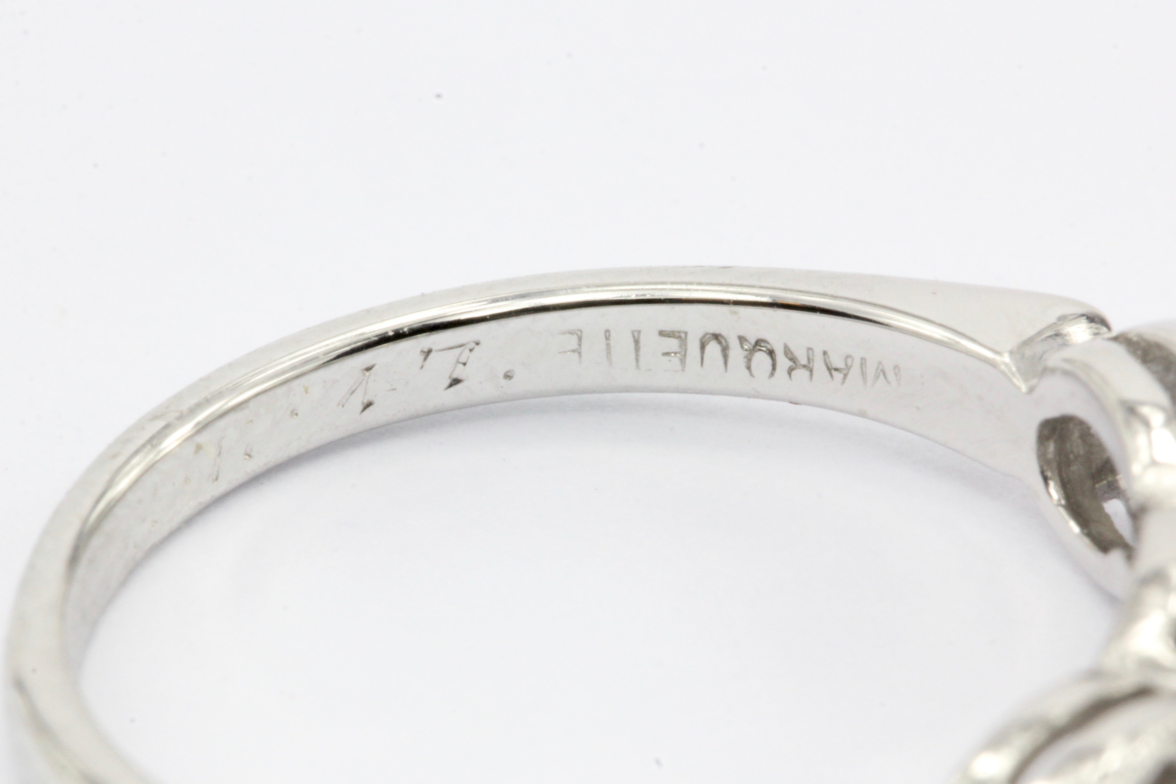 Art Nouveau 14K White Gold Diamond Wedding Band c.1917 - Queen May