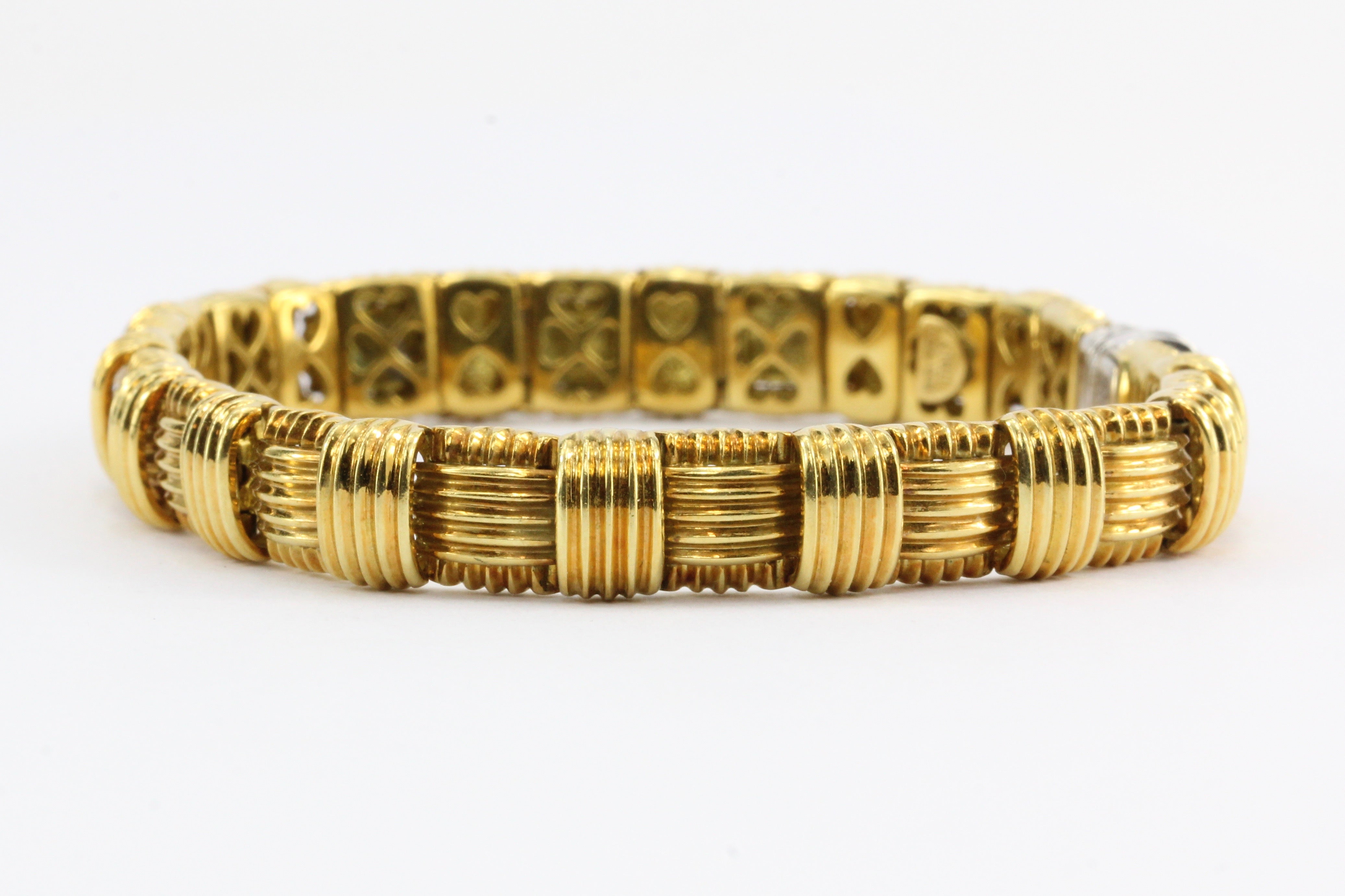 Roberto Coin 18K Gold & Diamond Appassionata 1 Row Woven Bracelet - Queen May