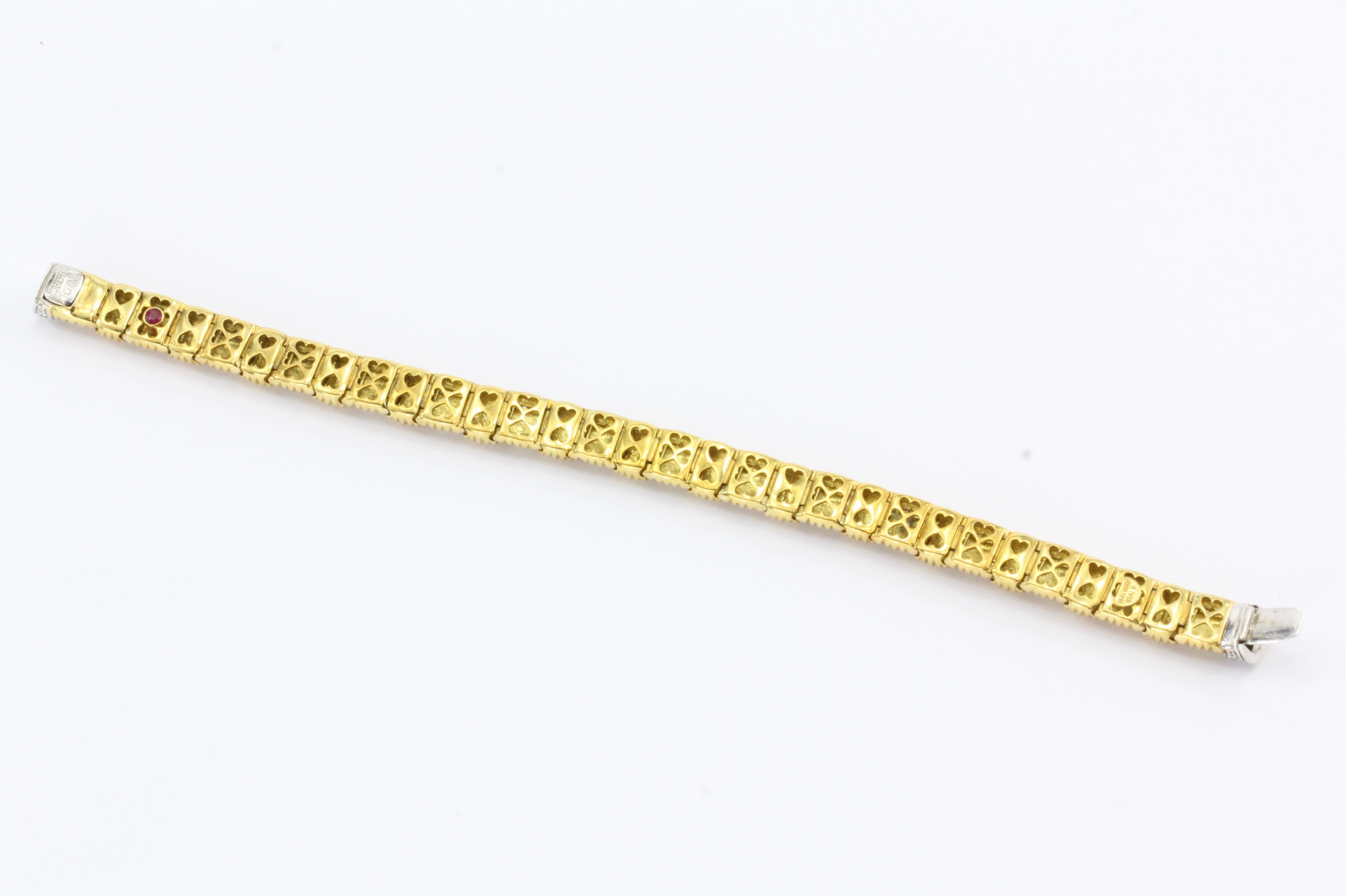Roberto Coin 18K Gold & Diamond Appassionata 1 Row Woven Bracelet - Queen May