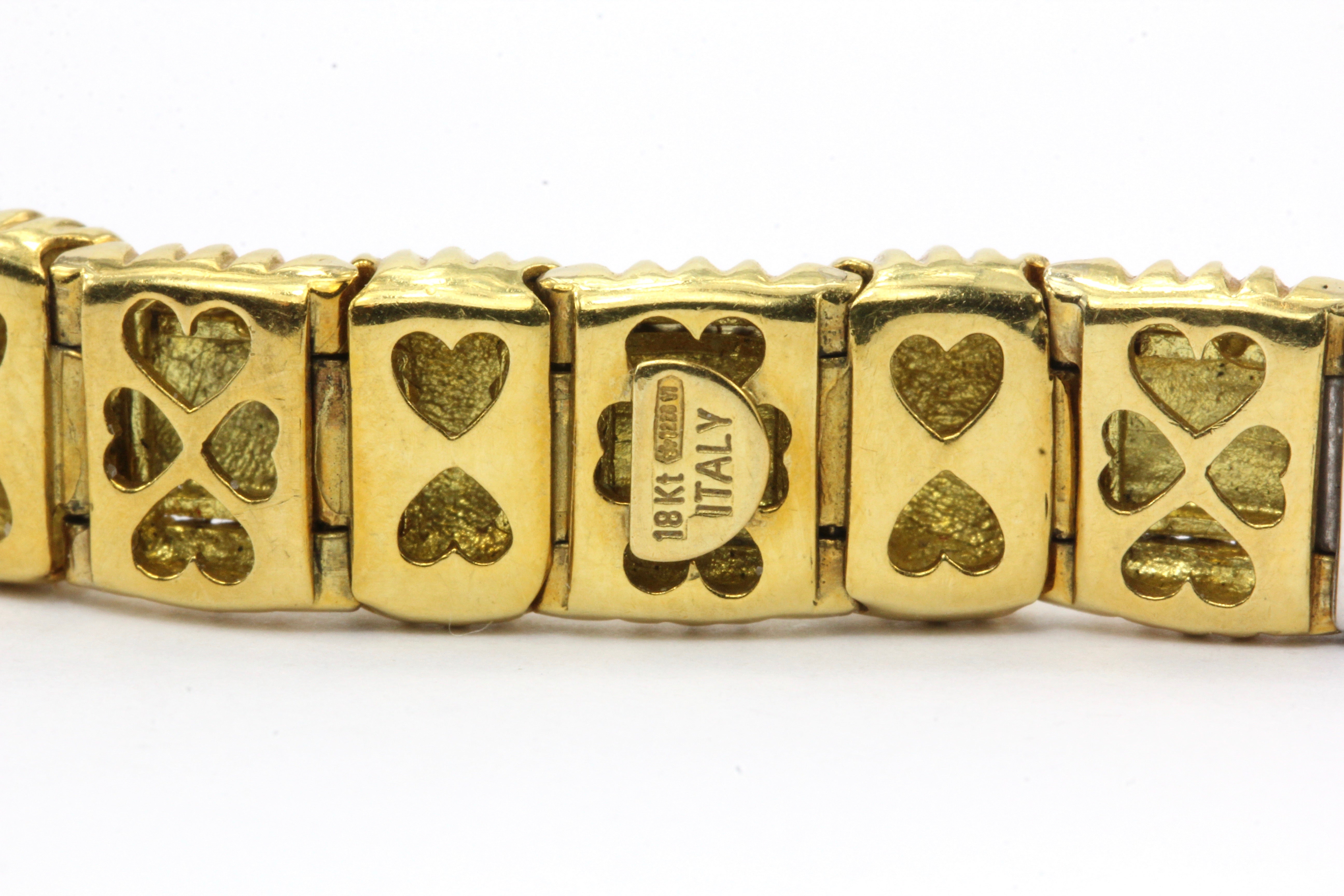 Roberto Coin 18K Gold & Diamond Appassionata 1 Row Woven Bracelet - Queen May