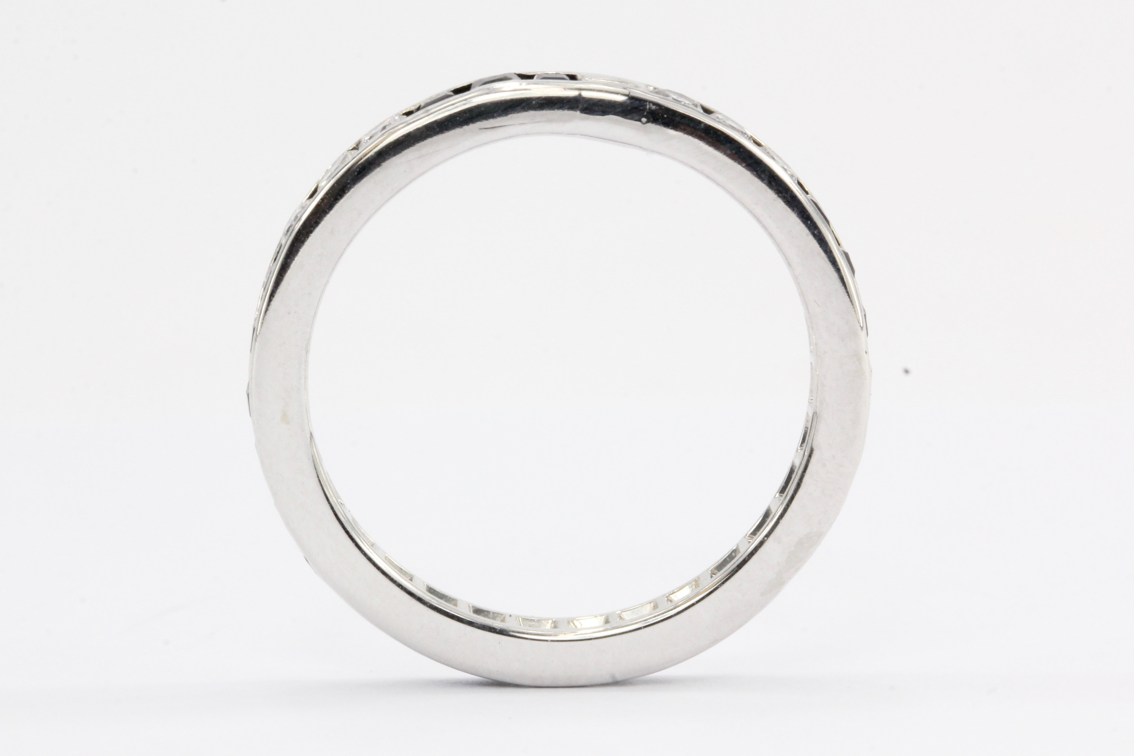 Platinum Diamond & Sapphire 1 CTW Eternity Band Size 6.75 - Queen May