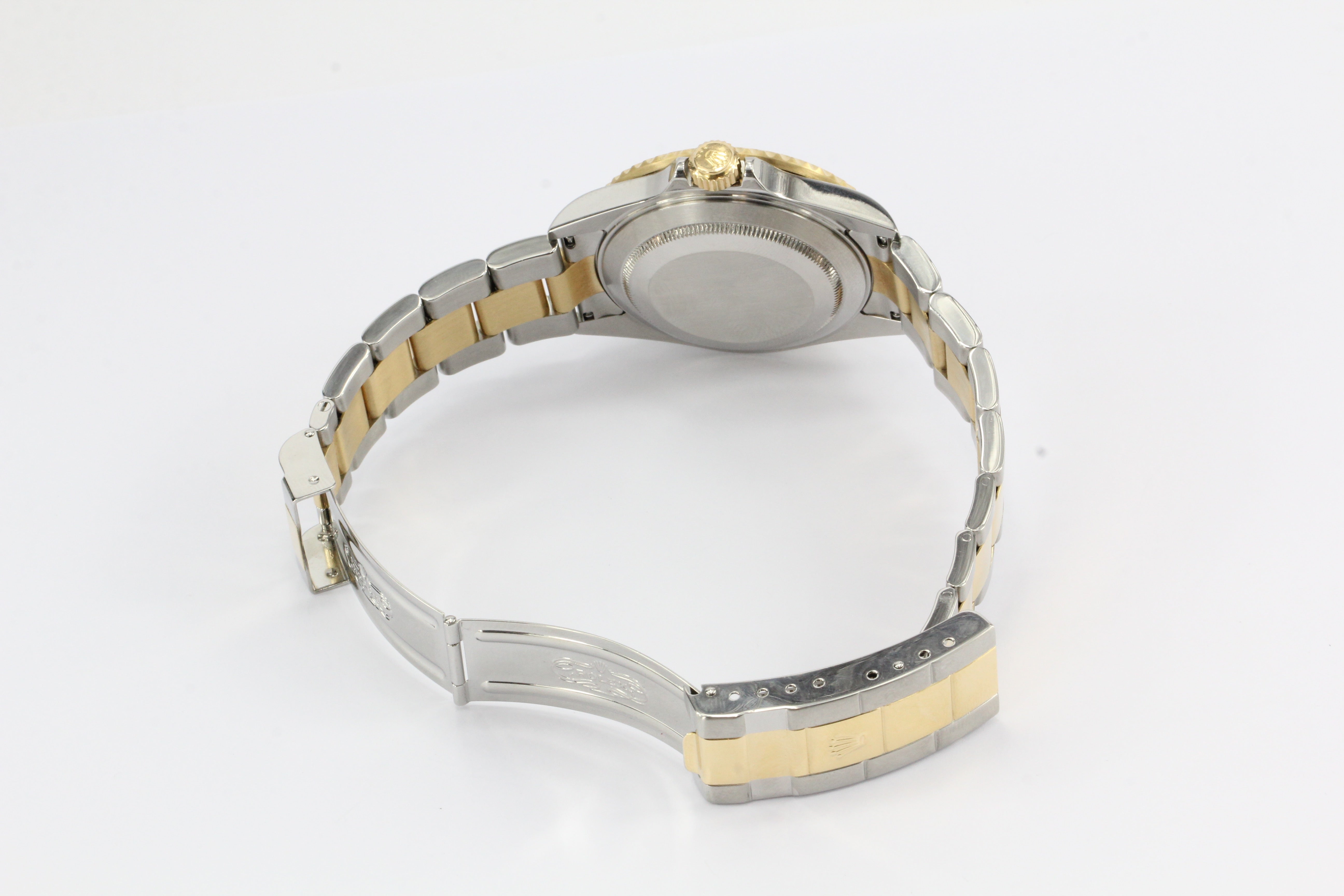 2005 Rolex Submariner 16613 Two Tone Steel 18K Gold Blue Sel No Holes Watch - Queen May