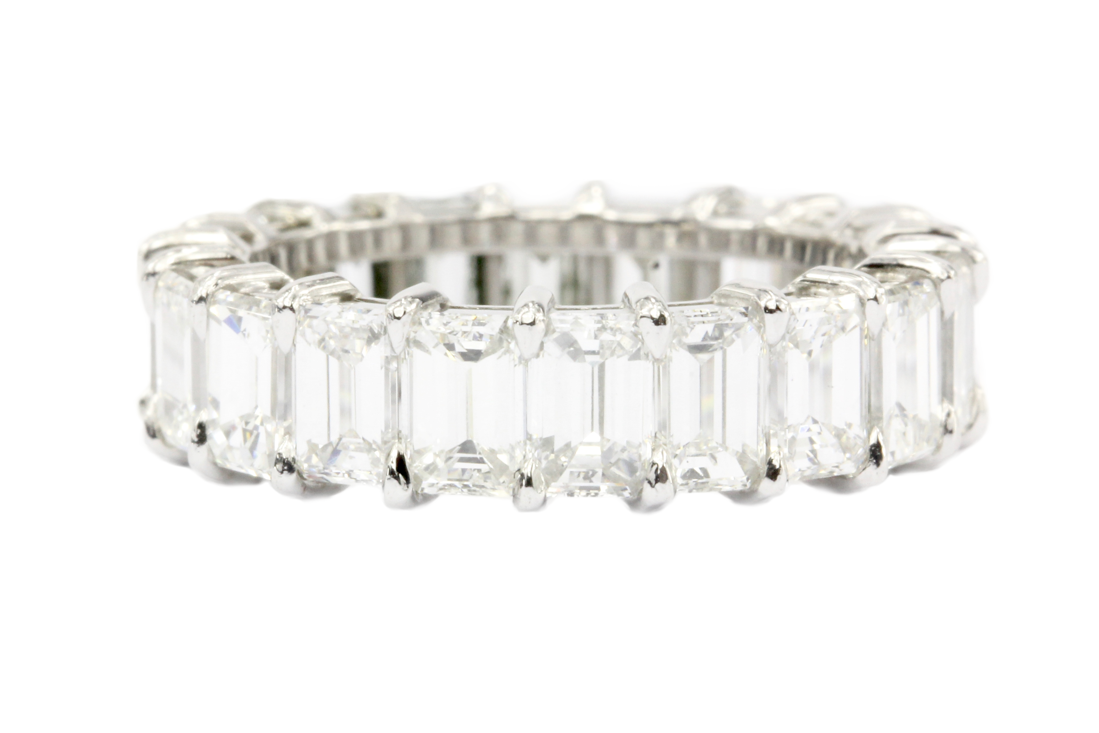 Platinum 5.5 CTW Emerald Cut Diamond Eternity Band - Queen May