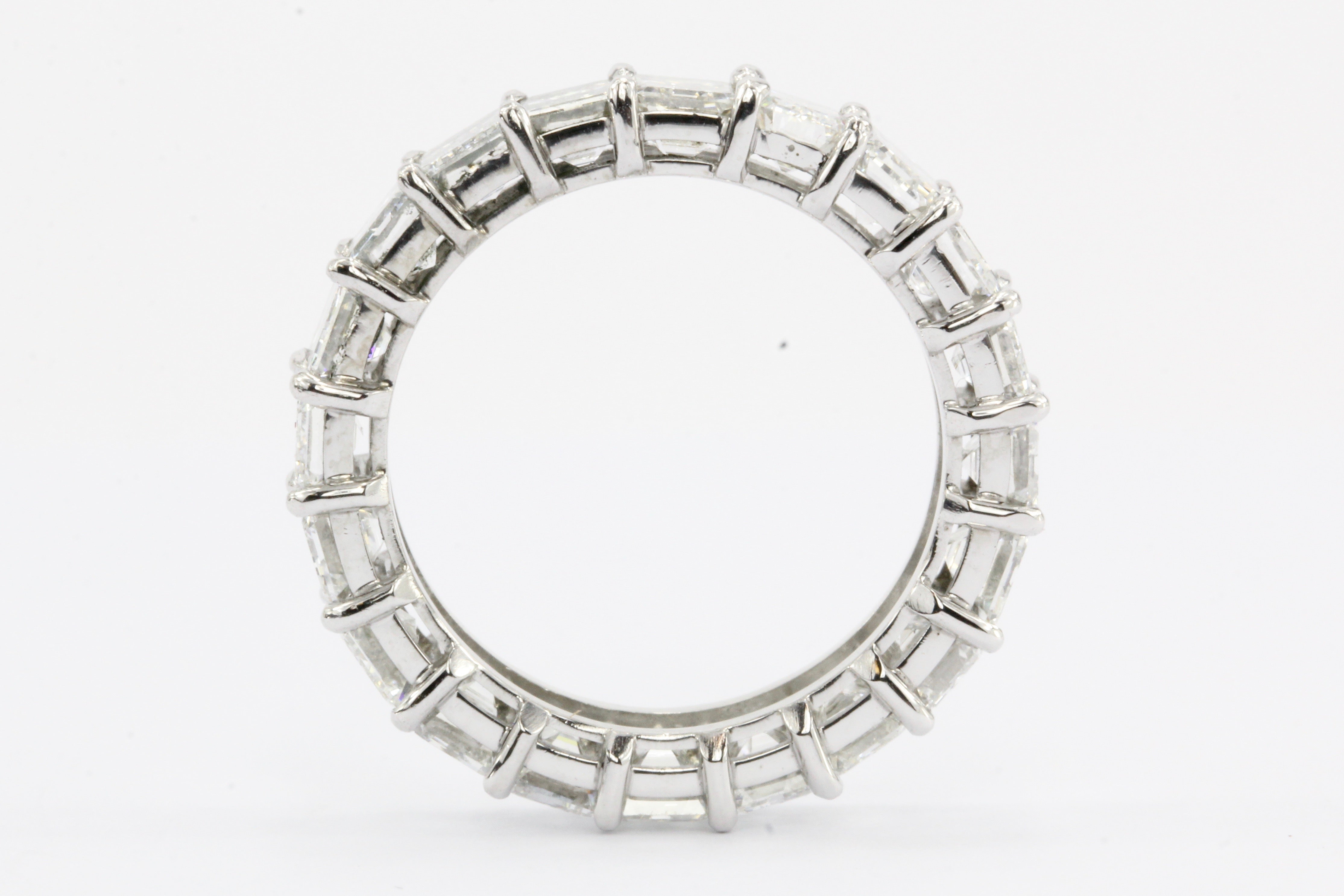 Platinum 5.5 CTW Emerald Cut Diamond Eternity Band - Queen May