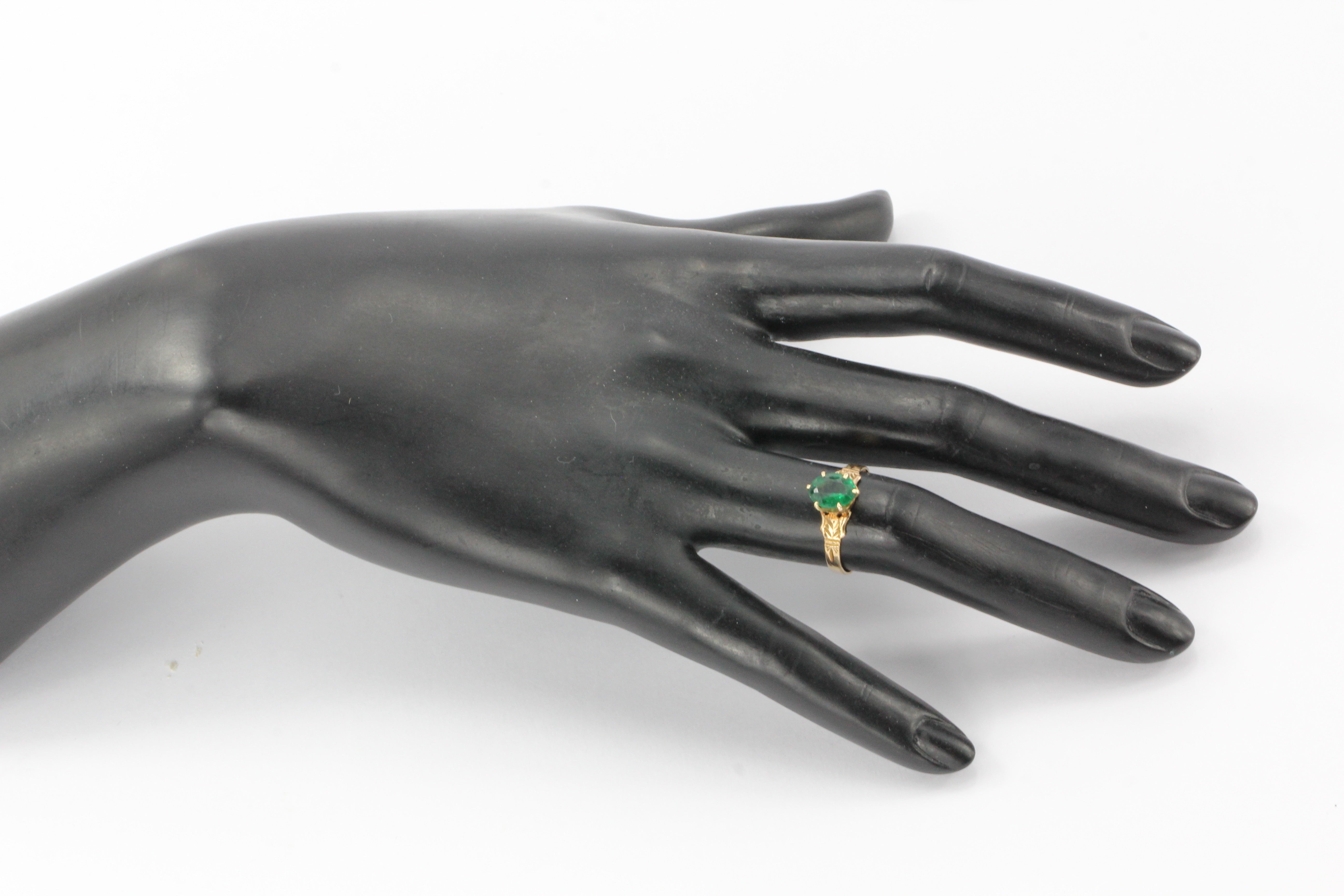 Victorian 10K Rose Gold & Emerald Ring c.1890 - Queen May