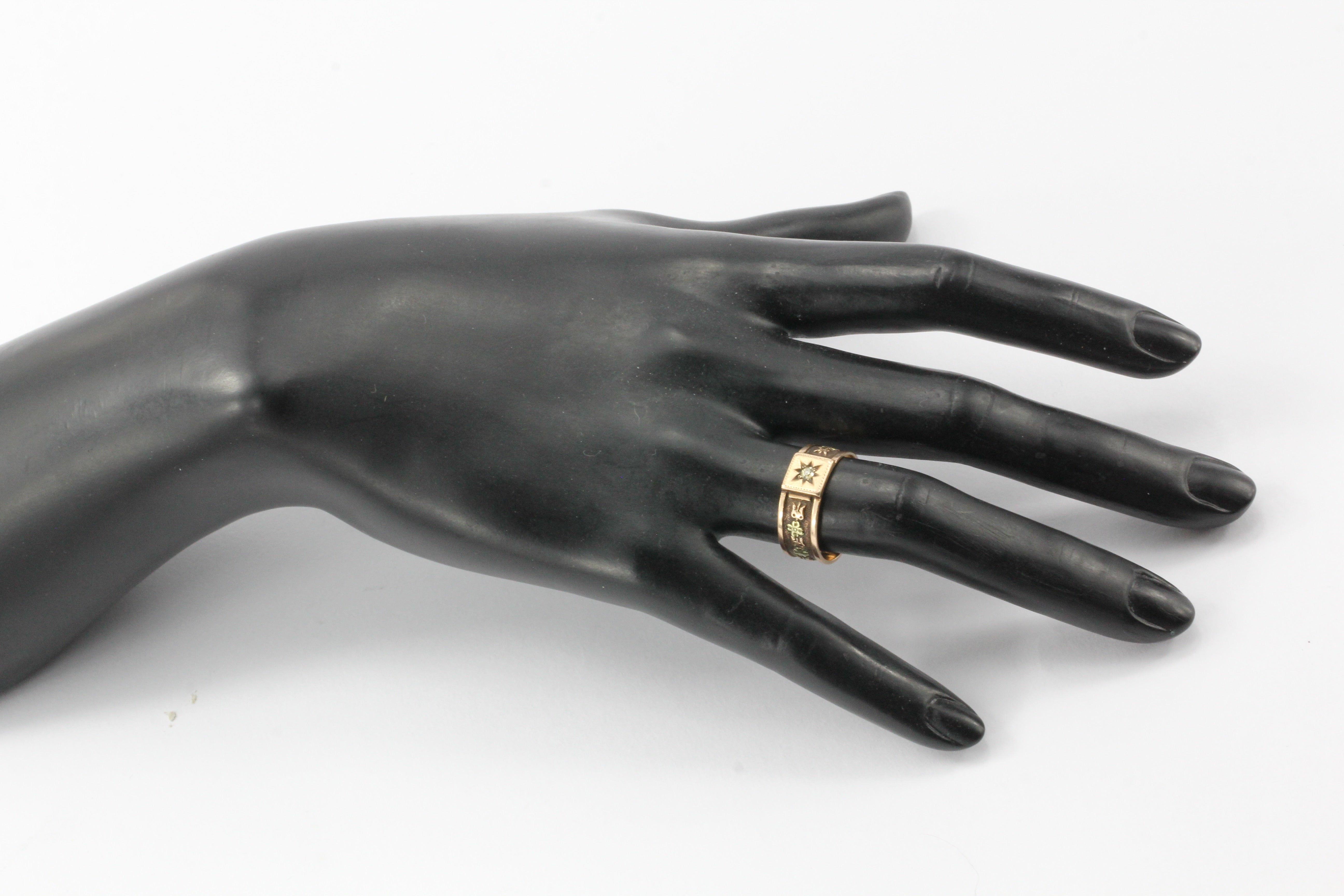 Victorian 14k Rose/ Yellow Gold Old Mine Cut Diamond Mens Ring / Band - Queen May