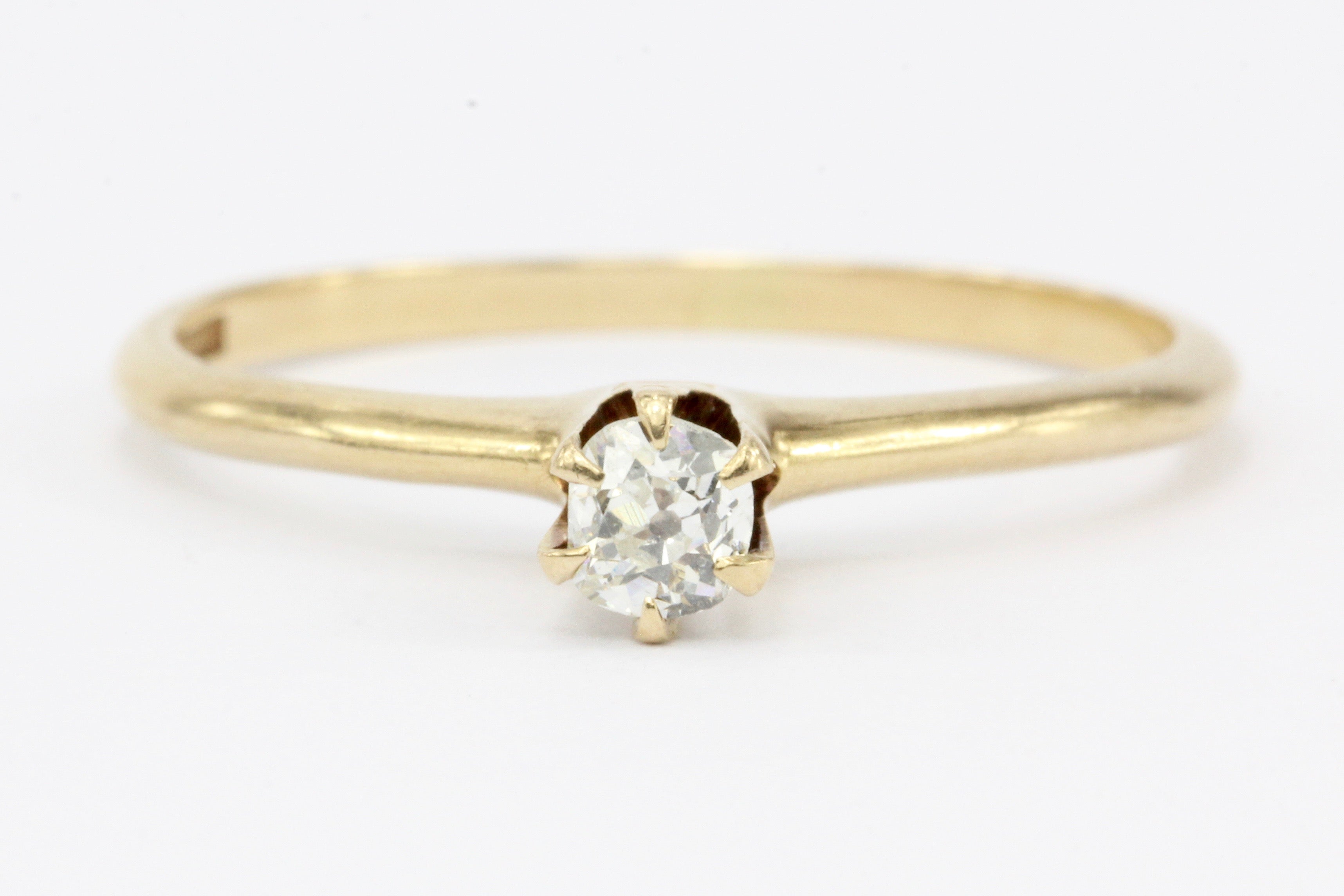 Edwardian Ostby & Barton 14K Gold & Old Mine Diamond Engagement Ring - Queen May