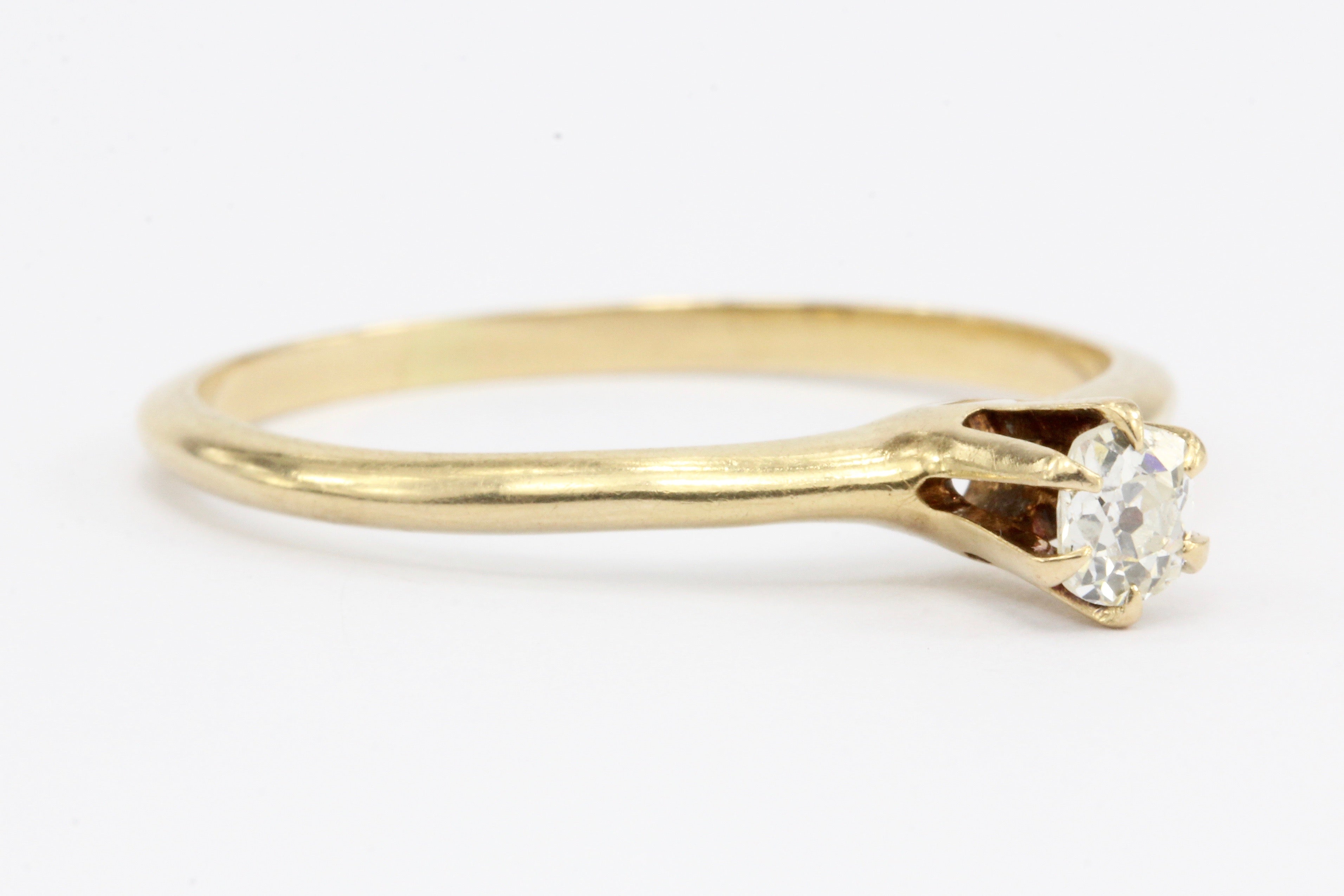 Edwardian Ostby & Barton 14K Gold & Old Mine Diamond Engagement Ring - Queen May