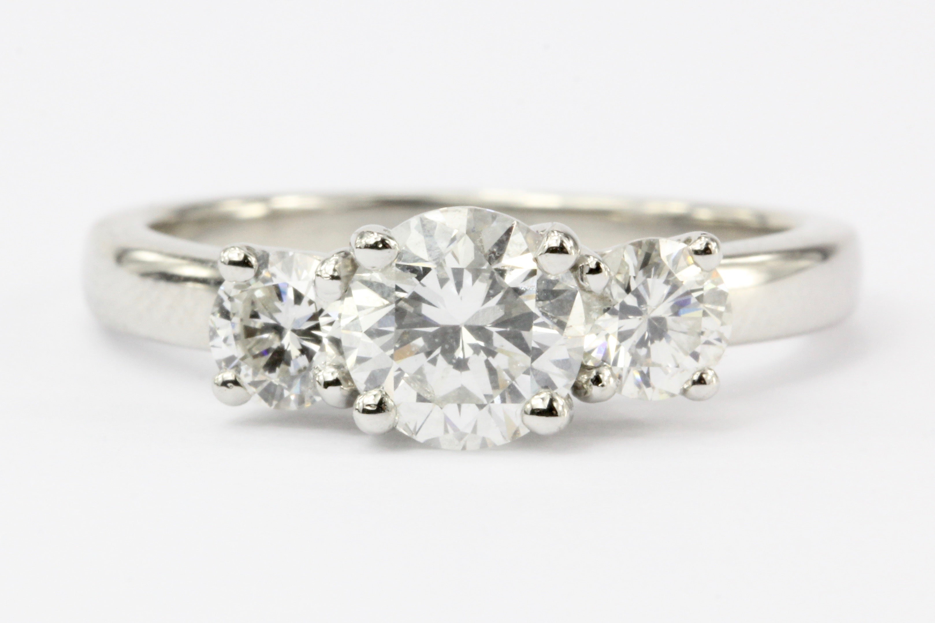 Platinum 3 Stone Diamond Engagement Ring 1.5 CTW - Queen May