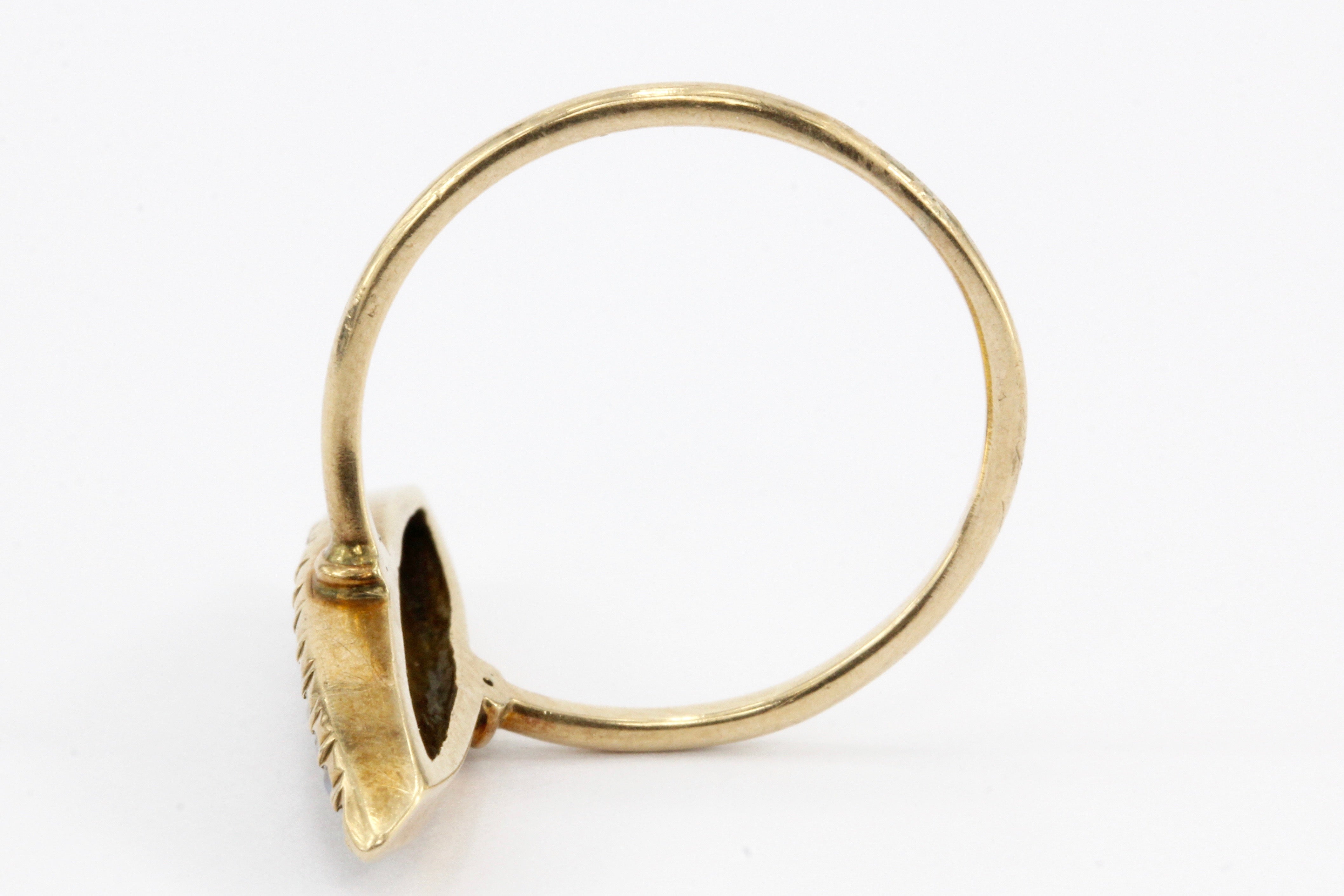 Victorian 10K Rose Gold Seed Pearl Navette Ring c.1890's - Queen May