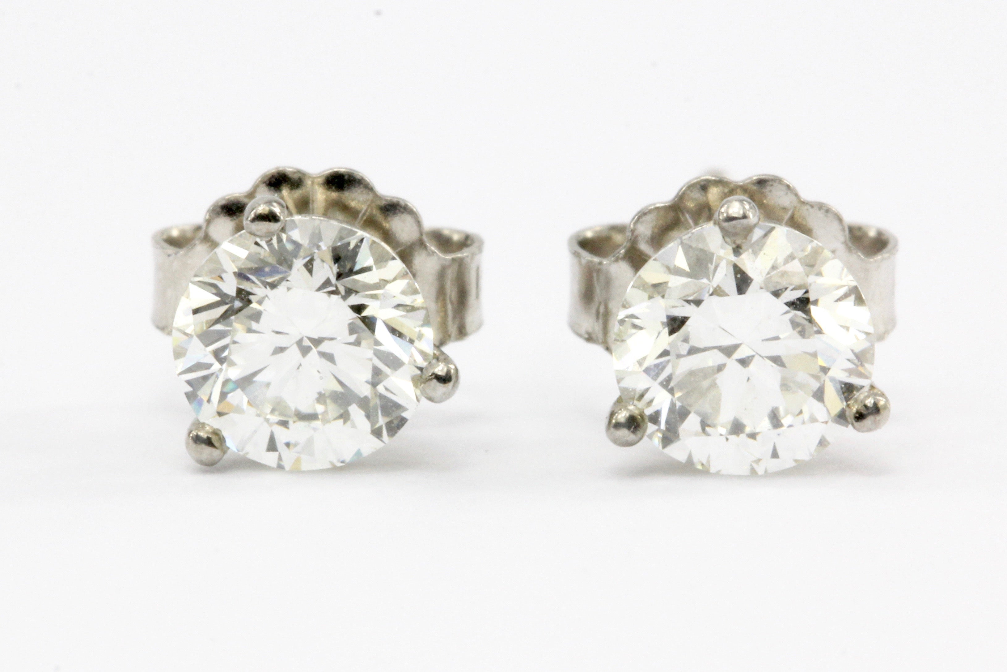 1.06 Carat 14K White Gold Martini Set Diamond Earring Studs - Queen May