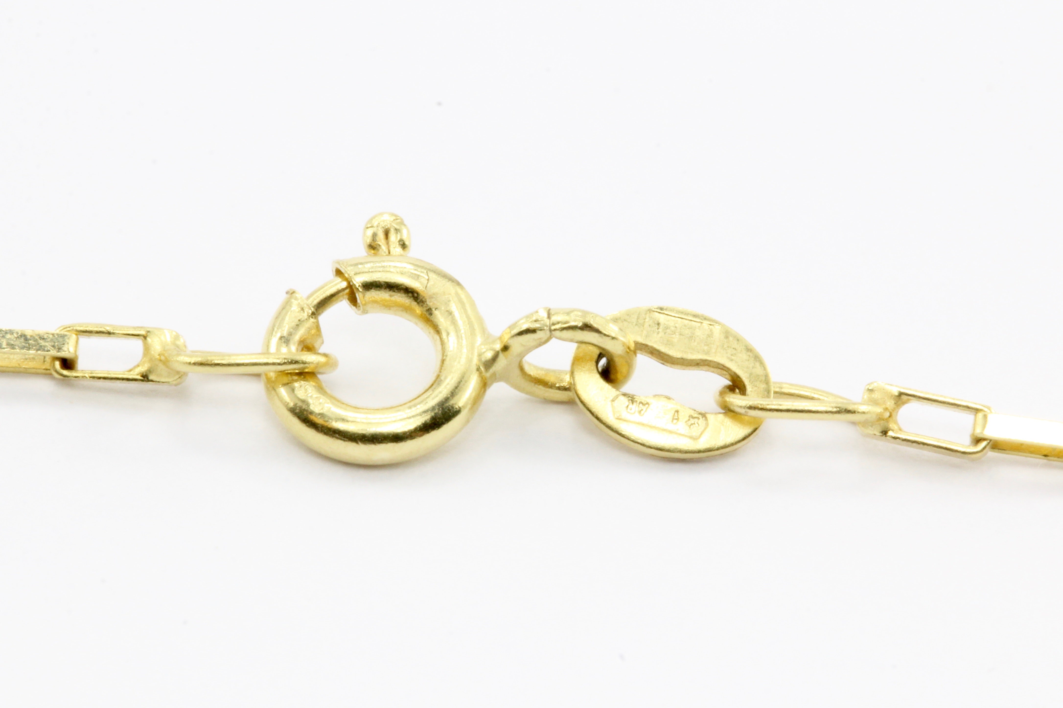 Vintage 14K Gold Uno-A-Erre Large Amber Drop Pendant Necklace - Queen May